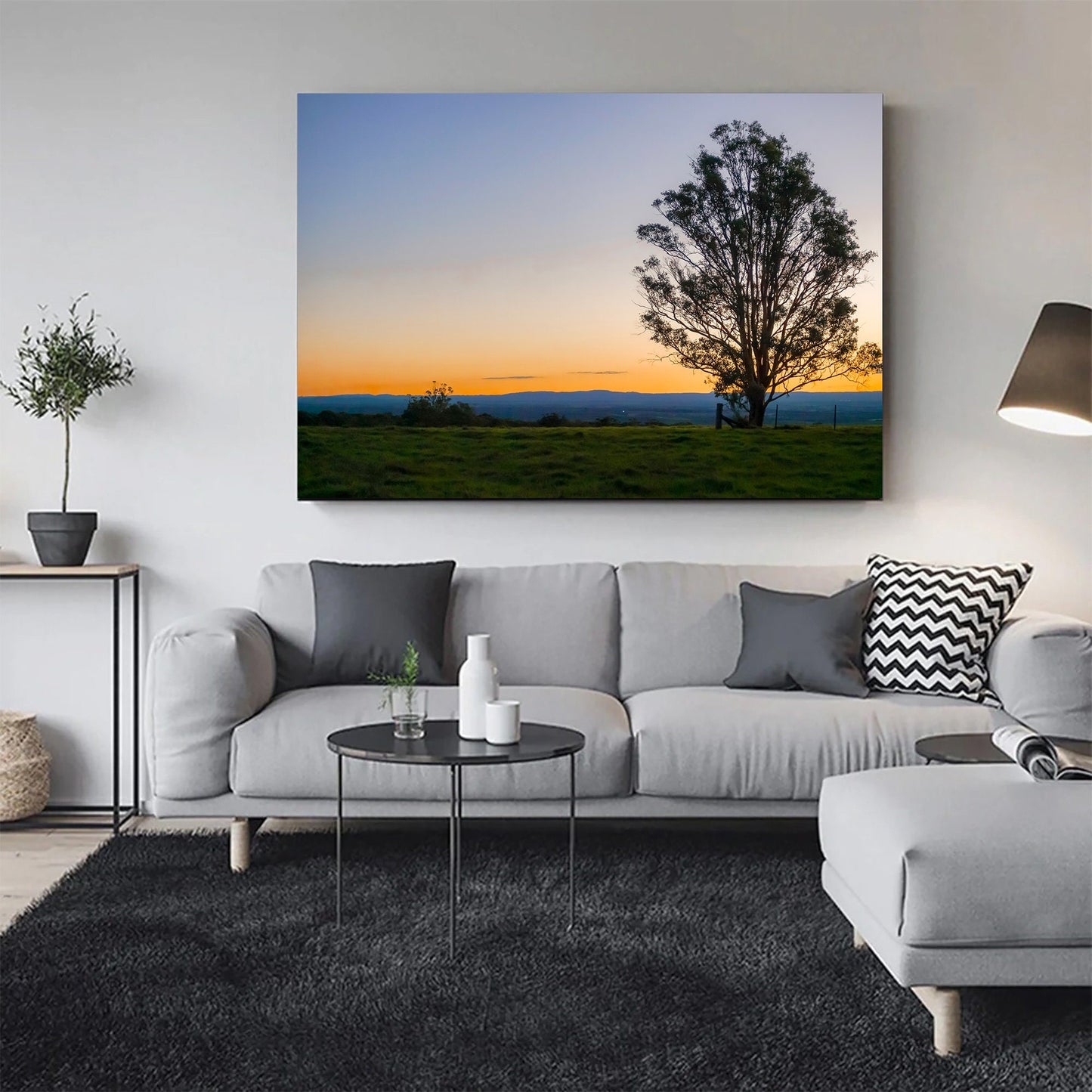 Solitary Tree at Sunset - Coastal Canvas Print - Seaside Beach Photography Wall Decor Canvas