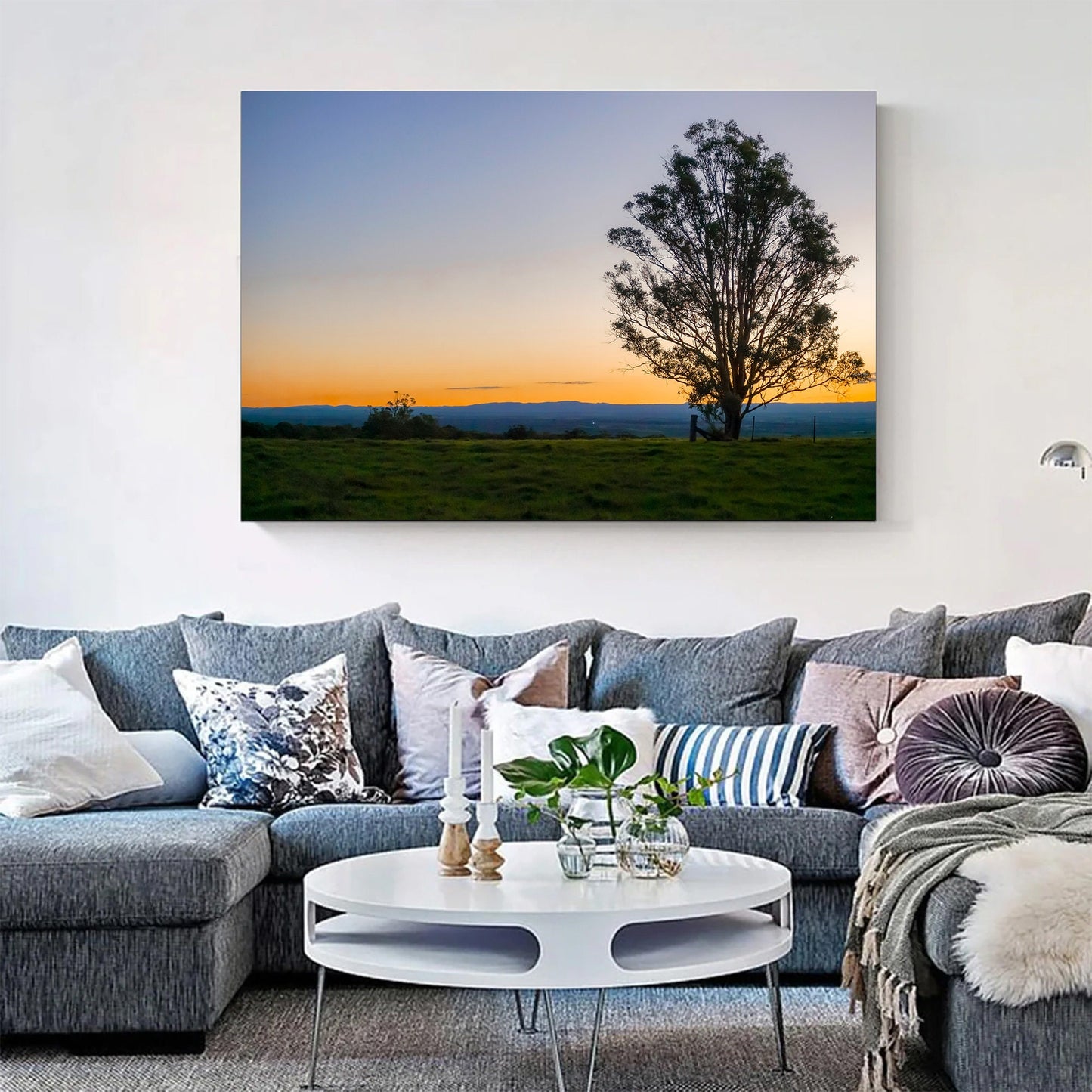 Solitary Tree at Sunset - Coastal Canvas Print - Seaside Beach Photography Wall Decor Canvas