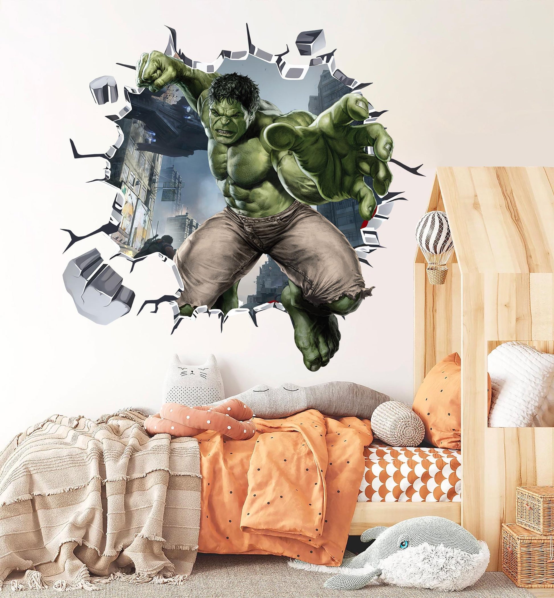Avengers Hulk 3D Broken Wall Decal - BR016-AL