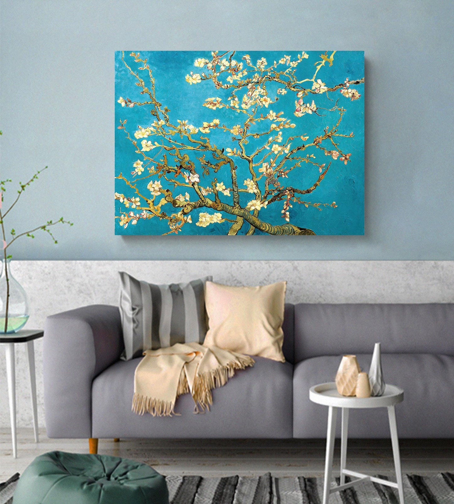 Vincent Van Gogh Almond Blossom Reproduction Canvas - Multi sizes and floating frames available - Fine Art Living Room Decor