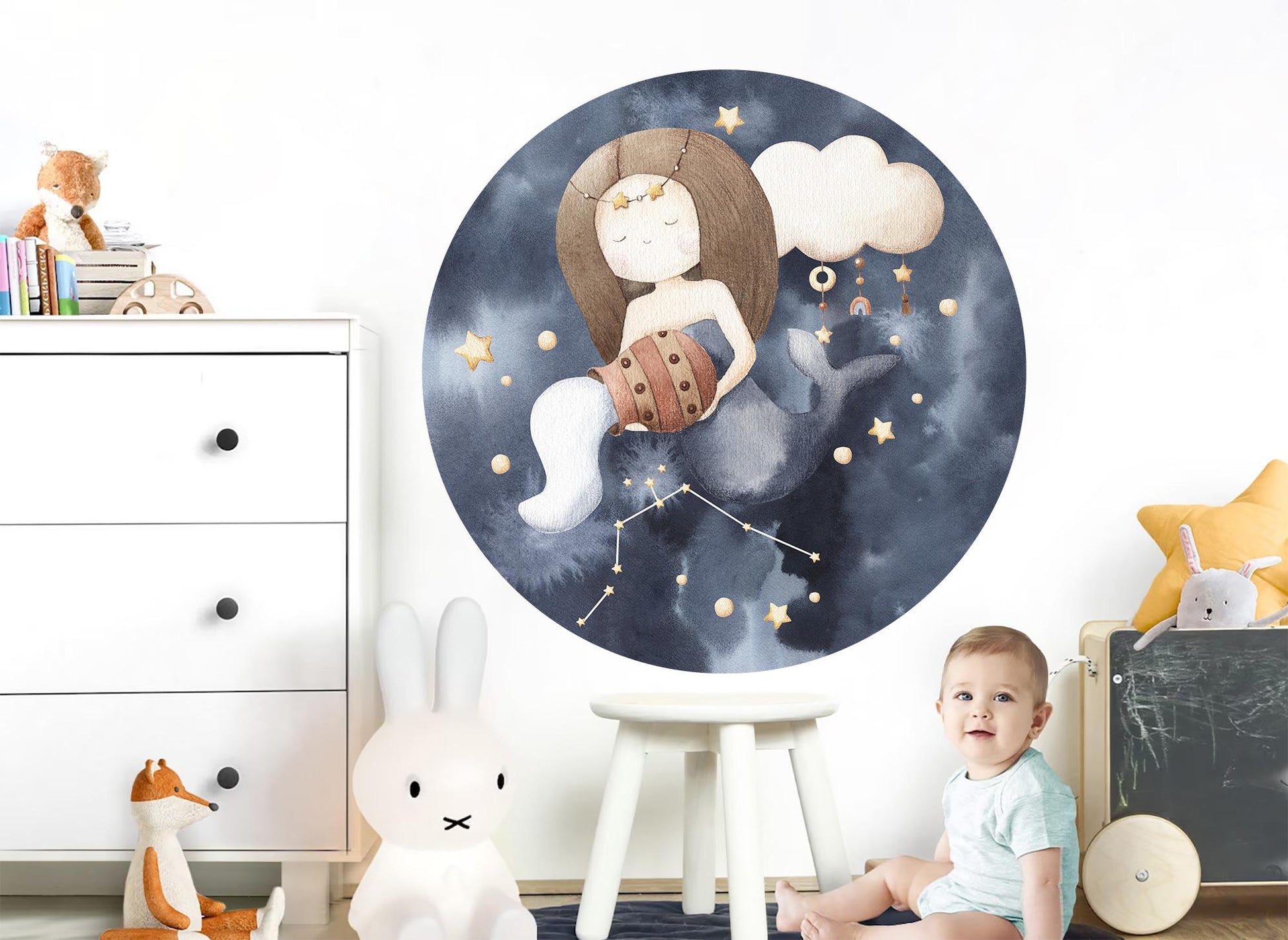 Twelve Constellations Zodiac Wall Decal: Gemini, Libra, Virgo & Capricorn - Room Decor Gift -BR508