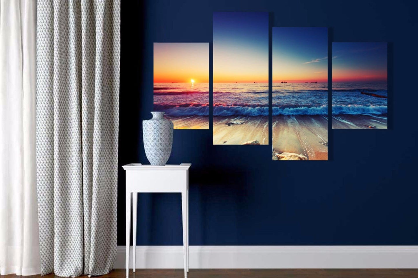 Framed stretched canvas prints seascape print Sunset beach modern art wall ocean
