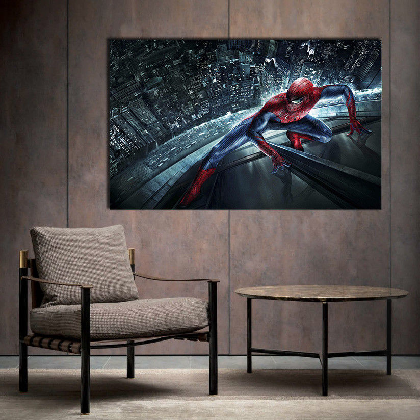 Spiderman Framed Canvas Print Spider man Home Decor gift super hero