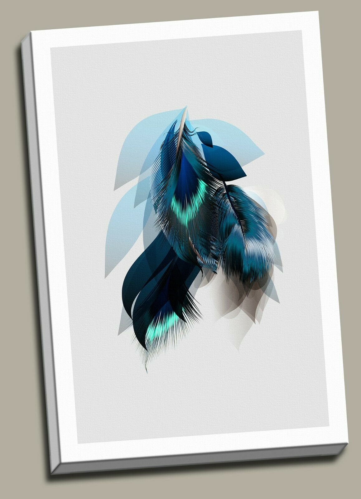 Bird Peacock Feather Colorful Framed Canvas Prints Modern Wall Art Home Decor