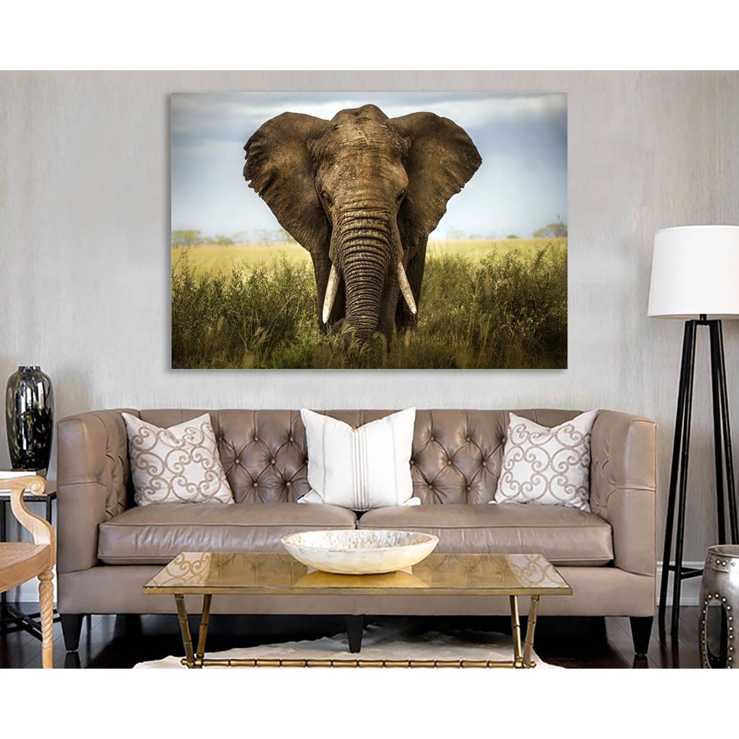 Elephant Stretched Canvas Prints Wall Art Decor Framed wildlife Photo