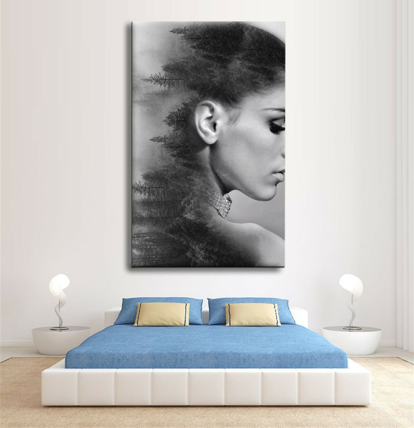 Abstract Portrait Forest Framed Canvas Wall Art Print Ready to Hang Prints