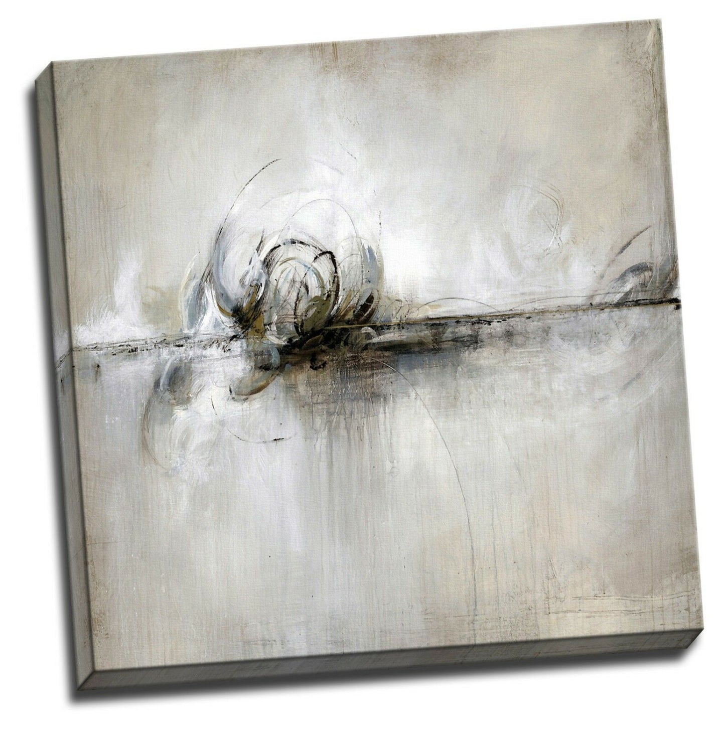 Black Abstract Ink Blot Canvas Art Print Framed Ready to Hang Art Wall Prints