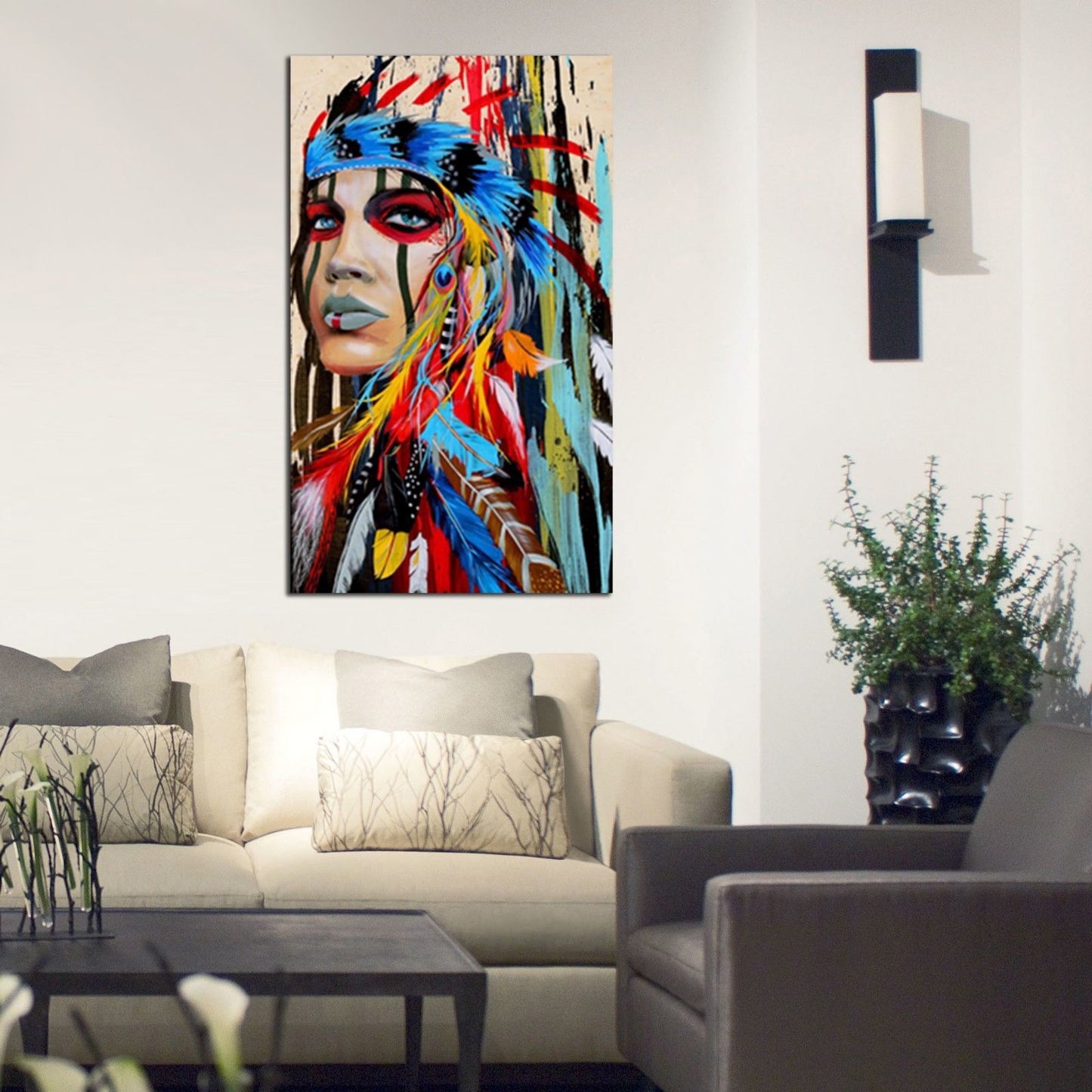 Abstract Modern Printing Indian Art Framed Canvas Print Wall Home Decor