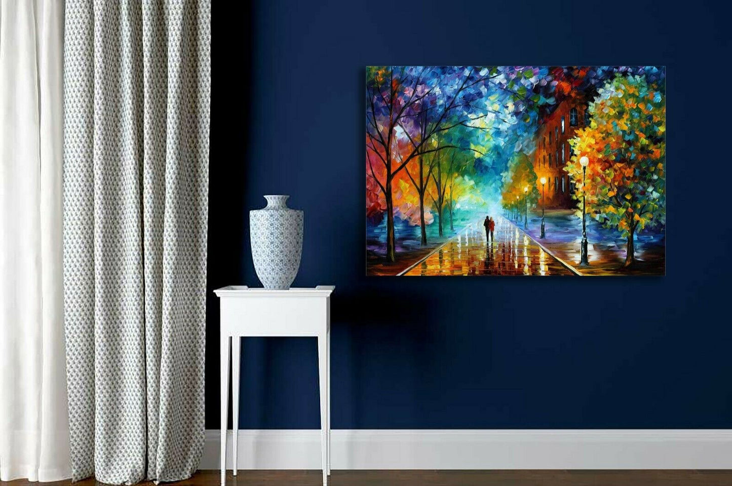 Romantic Night Stretched Canvas Prints Wall Art Framed Homeart leonid afremov
