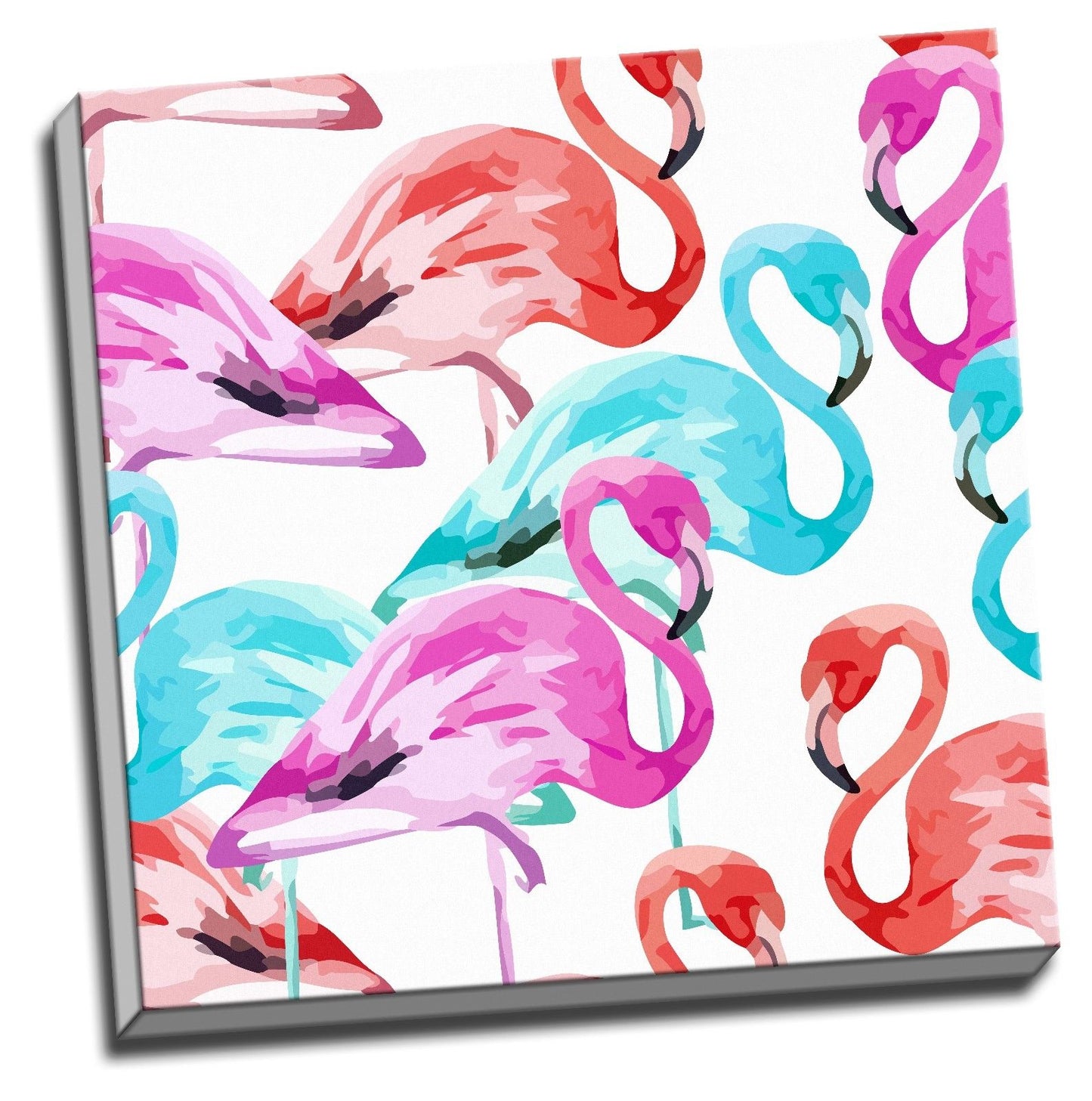 Framed Canvas Printing Modern Abstract Animals Color Flamingo wall Art Flamingos