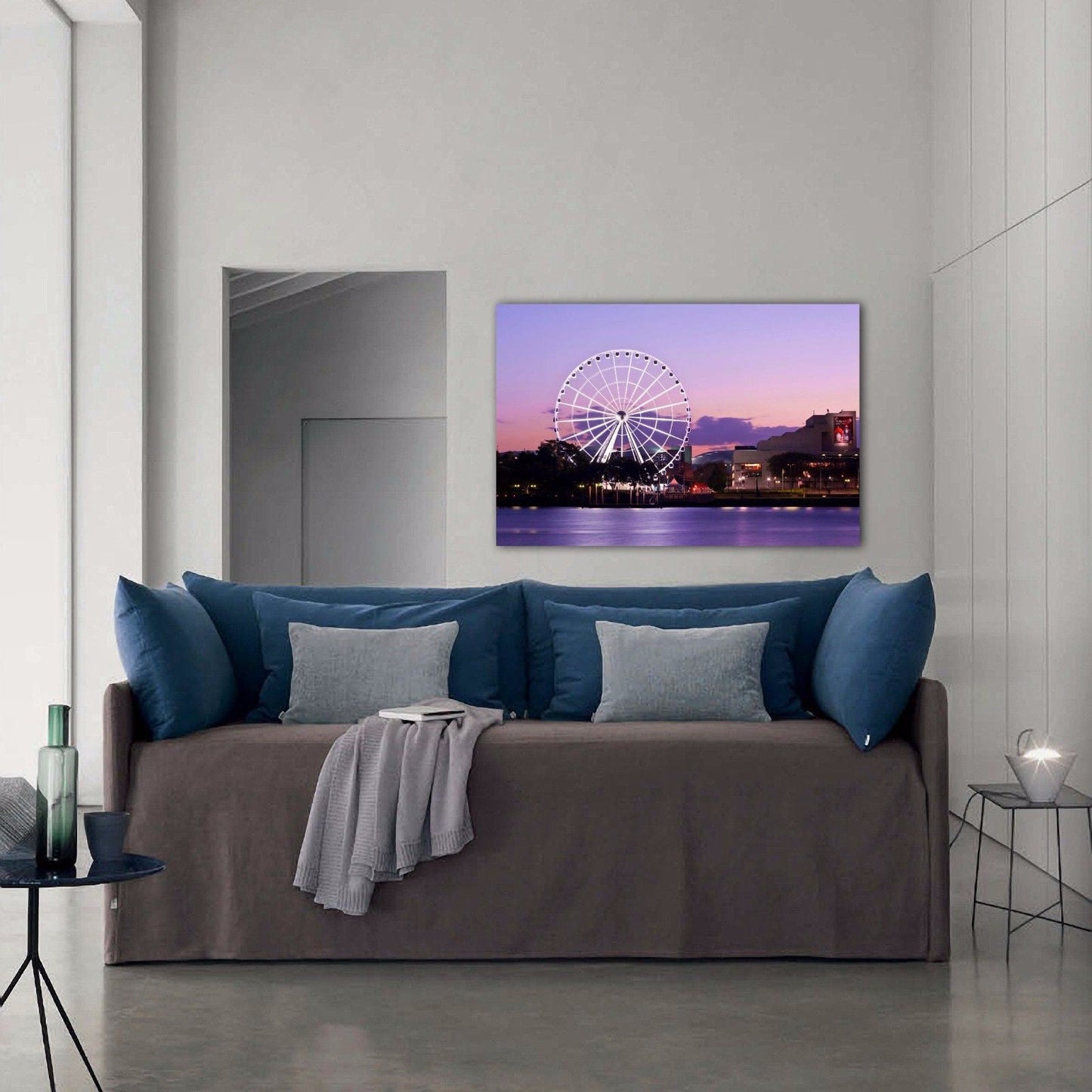 Stretched Canvas the wheel of Brisbane Ferris wheel night view