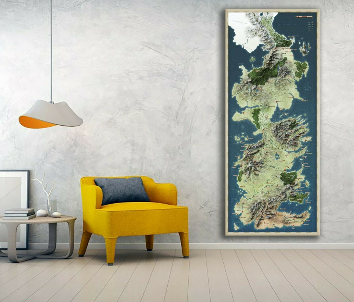 Game of Thrones Westeros Map Framed Canvas Prints Wall Decor Painting Big Size