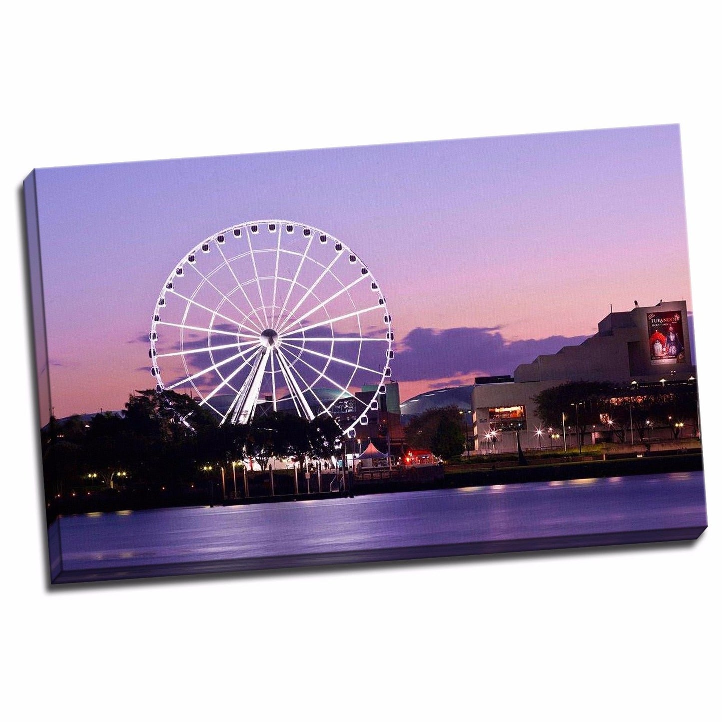 Stretched Canvas the wheel of Brisbane Ferris wheel night view
