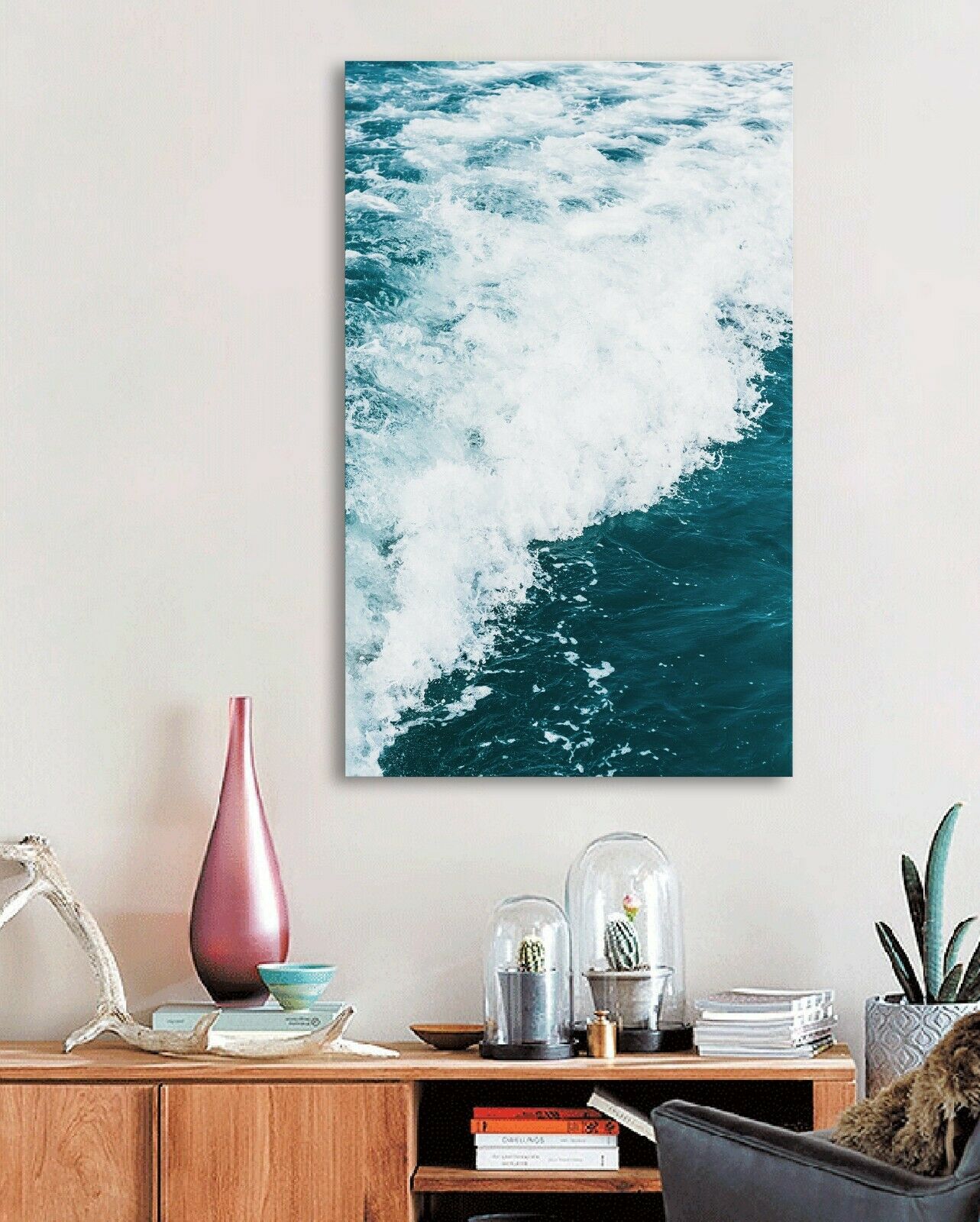 Blue Swell Sea Wave Framed Canvas Print Wall Art Modern prints photo