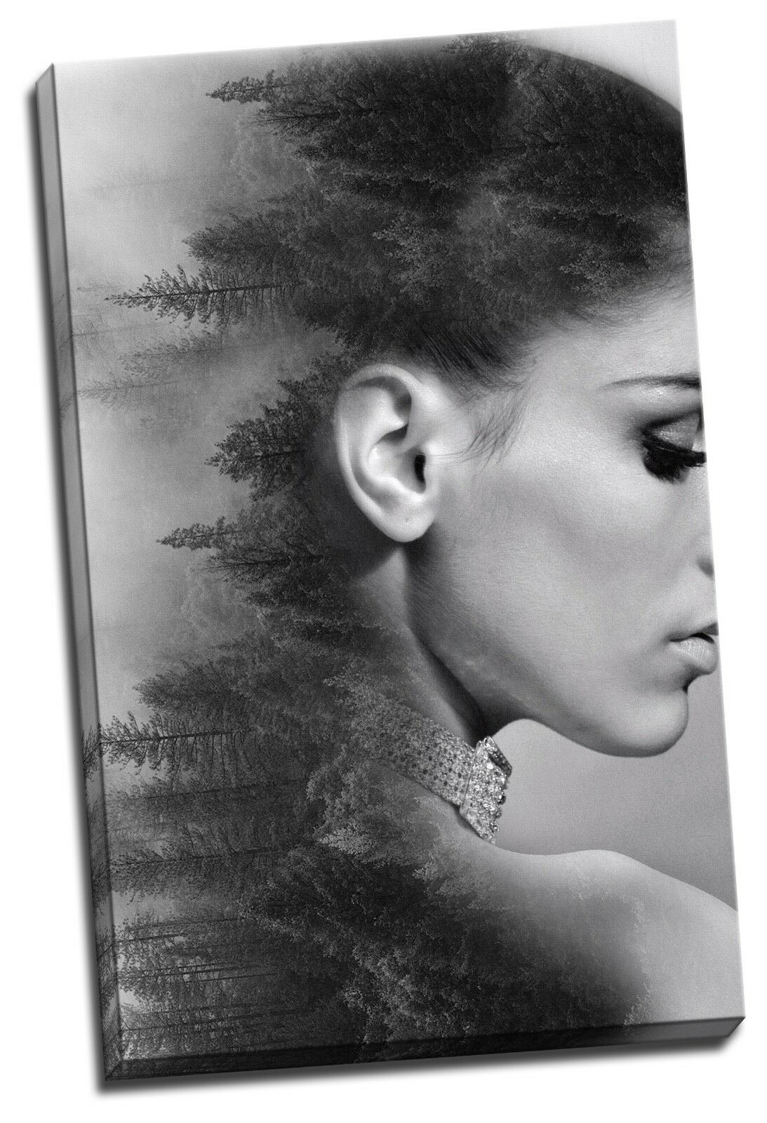 Abstract Portrait Forest Framed Canvas Wall Art Print Ready to Hang Prints