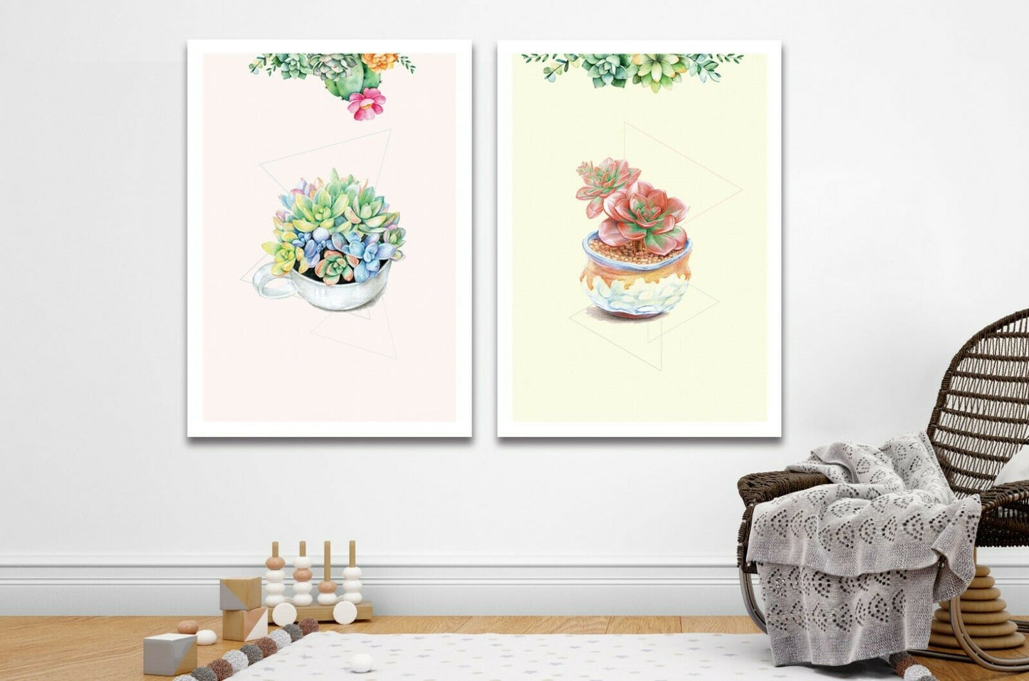 Succulents Flower Plant Framed Canvas Prints Modern Wall Art Home Balcony