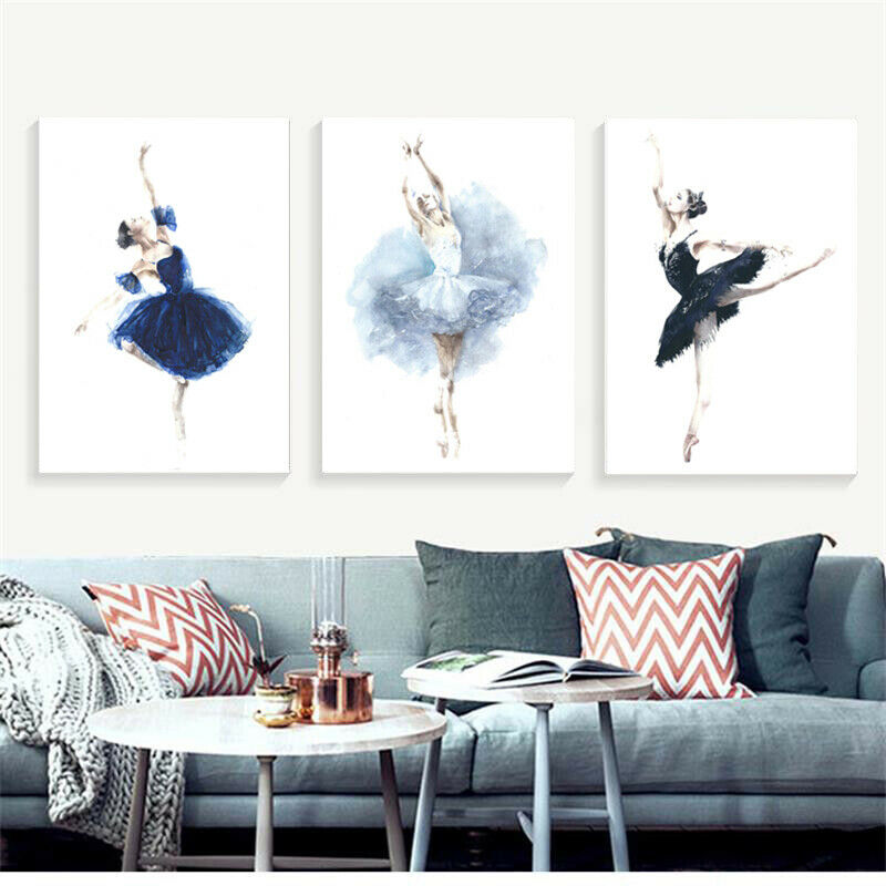 Water colour Dancing Ballet girl Canvas Prints Modern Wall Art Home Decor Dance