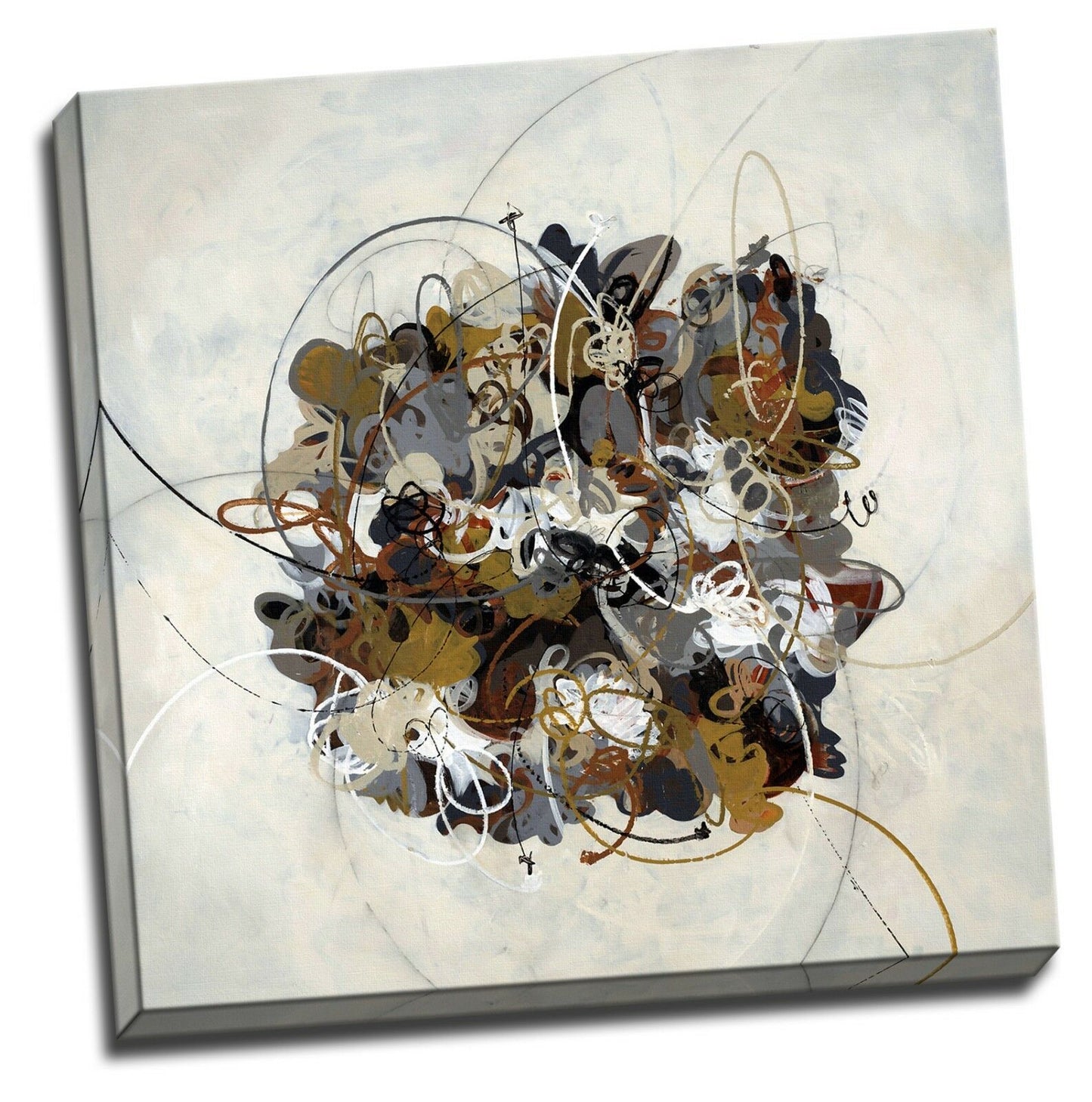 Black Abstract Ink Blot Canvas Art Print Framed Ready to Hang Art Wall Prints