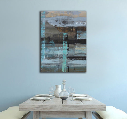 Abstract Black Framed Canvas Wall Art Print Ready to Hang Timber Wall Prints