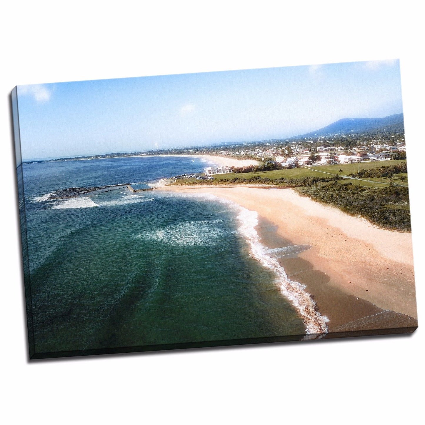 Bulli Beach Thirroul Wollongong Illawarra sea Aerial view Framed canvas