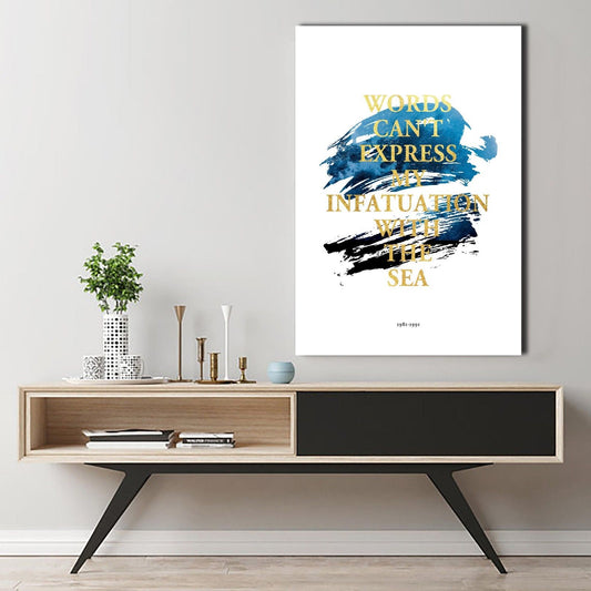 Words Can't express my infatuation with the sea Framed Canvas Wall Dinning room