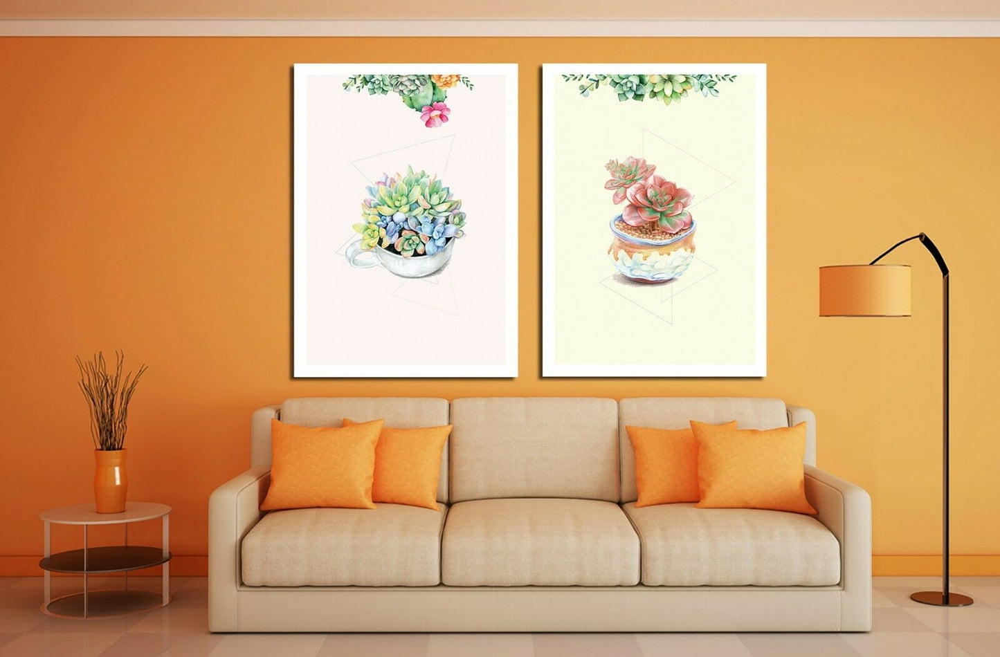 Succulents Flower Plant Framed Canvas Prints Modern Wall Art Home Balcony