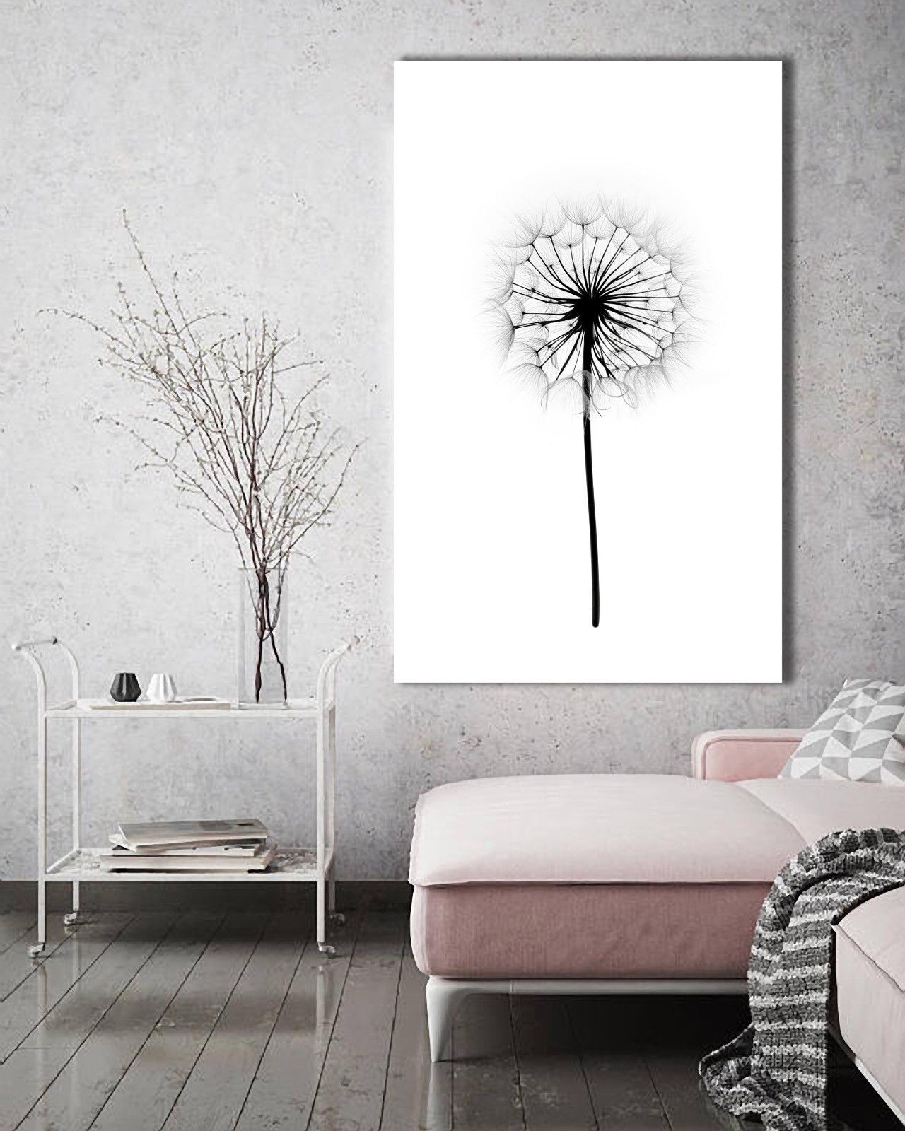 Vivid Dandelion Framed Canvas Print Stretched Wall Art Home Decor Painting