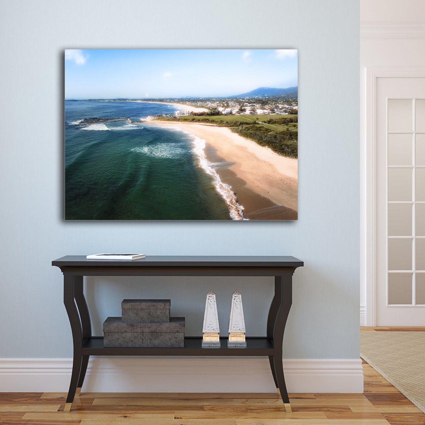 Bulli Beach Thirroul Wollongong Illawarra sea Aerial view Framed canvas