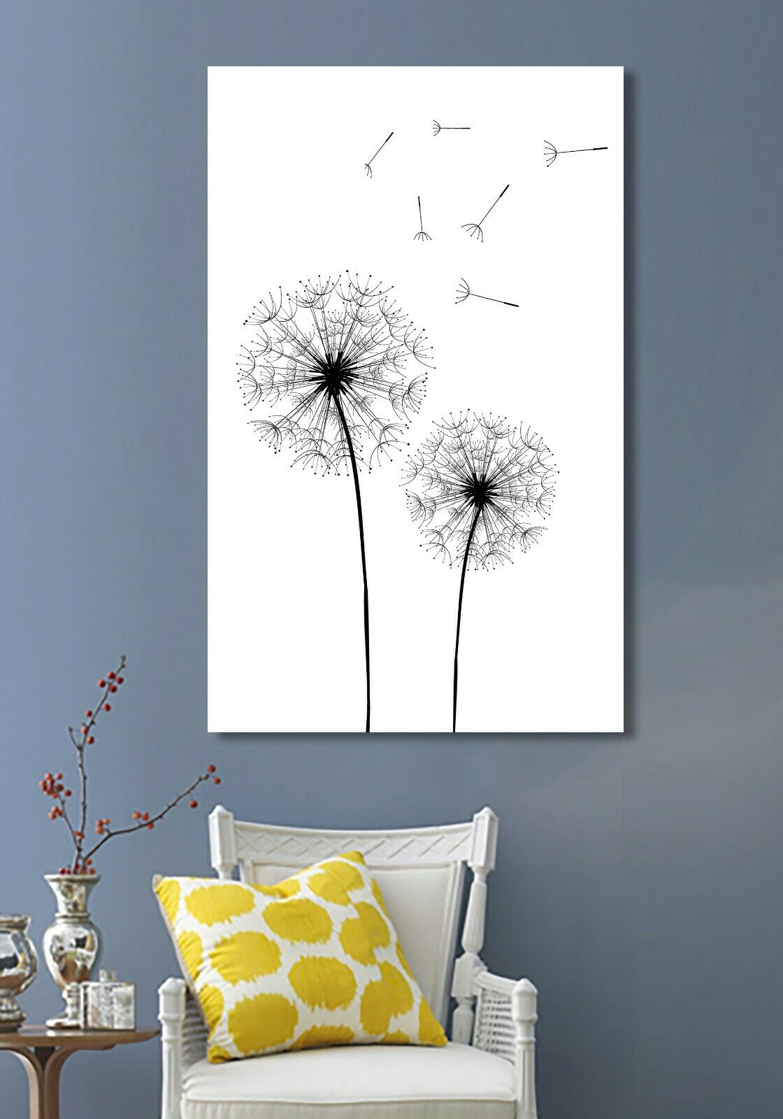Vivid Dandelion Framed Canvas Print Stretched Wall Art Home Decor Painting