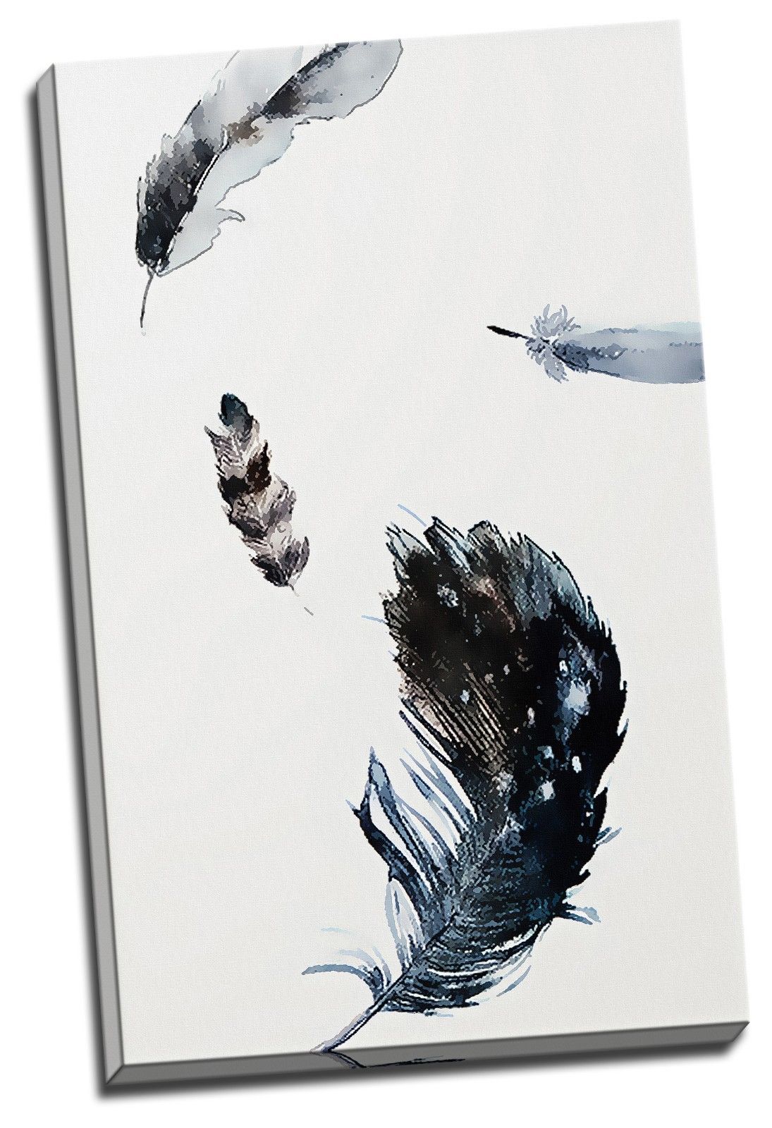 Watercolour Blurred Feather Framed Canvas Prints Modern Wall Art Home Decor