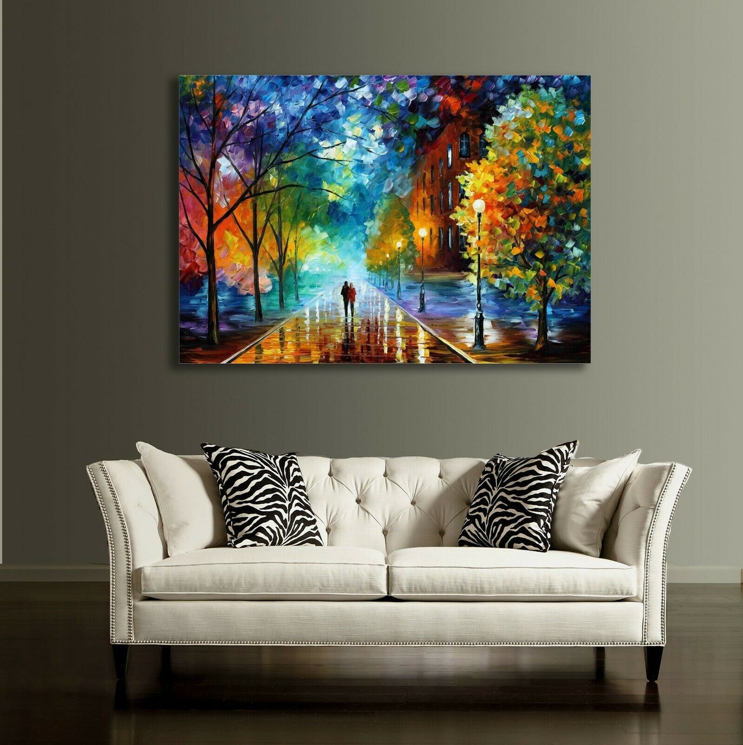 Romantic Night Stretched Canvas Prints Wall Art Framed Homeart leonid afremov