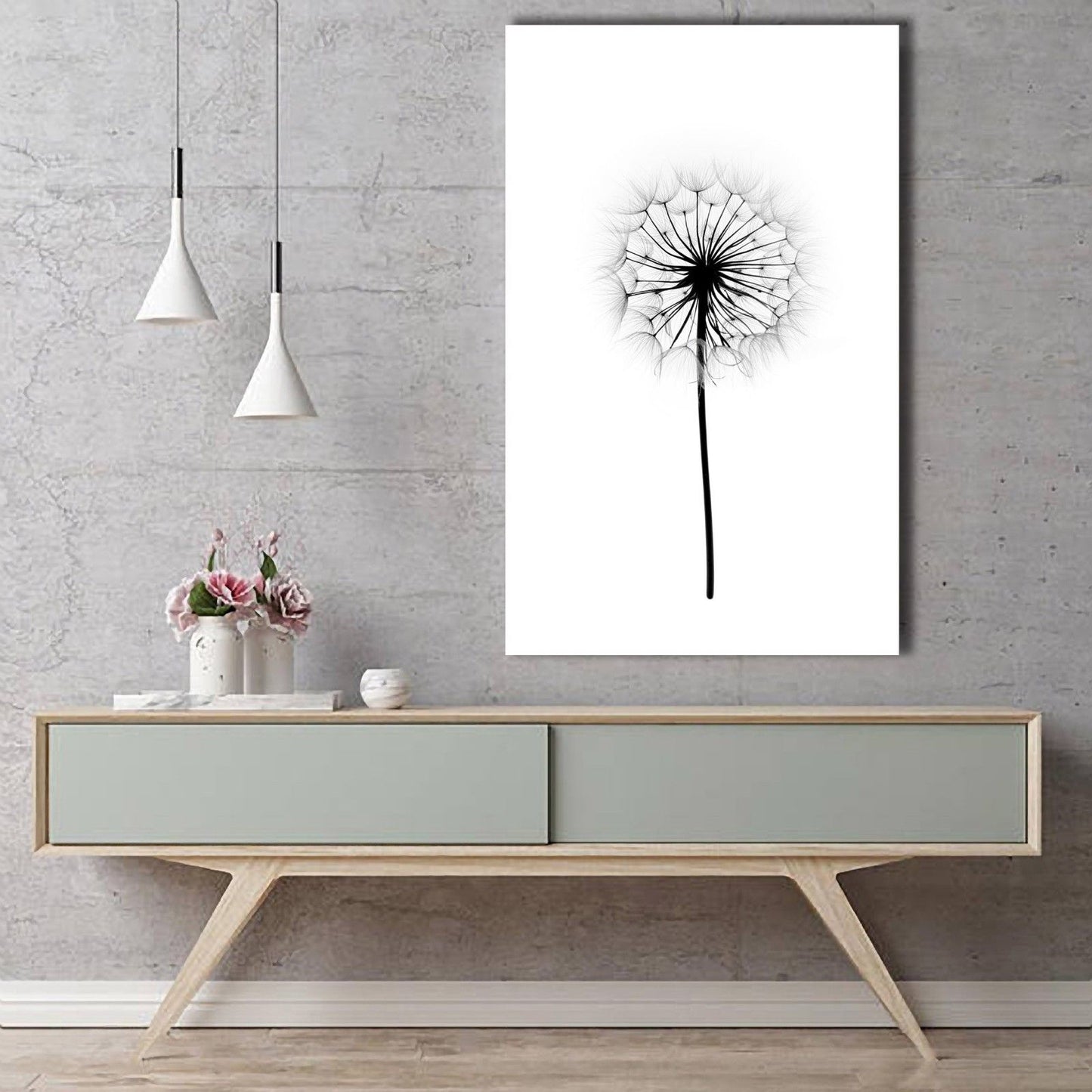 Vivid Dandelion Framed Canvas Print Stretched Wall Art Home Decor Painting