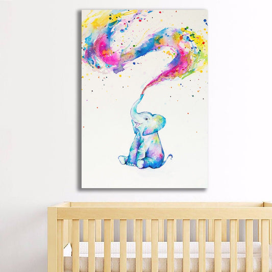 Colorful Baby Elephant Framed Canvas Prints Wall Art Home Decor Framed Painting