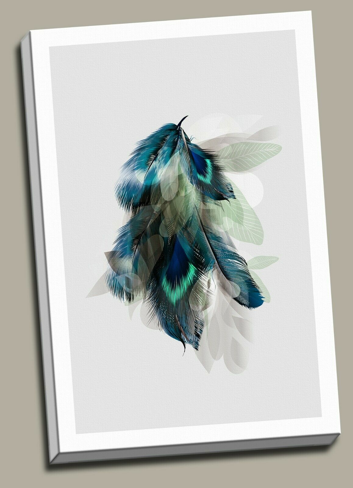 Bird Peacock Feather Colorful Framed Canvas Prints Modern Wall Art Home Decor