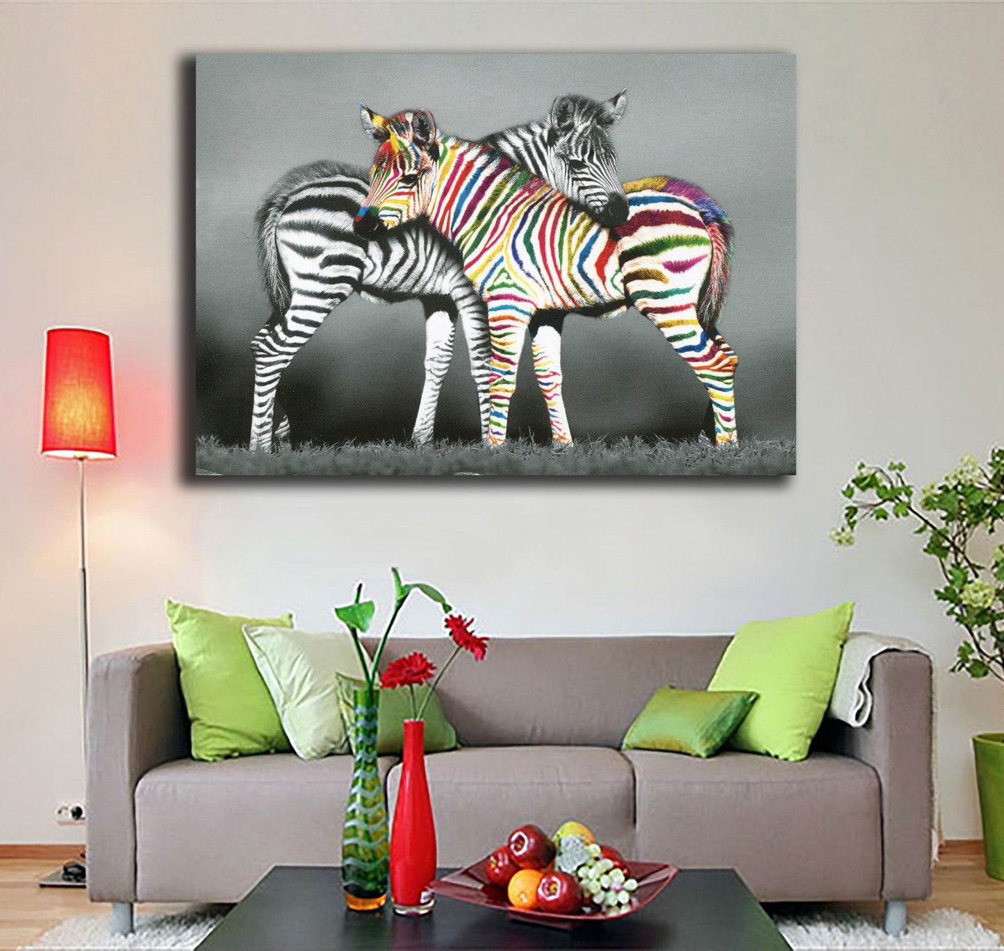 Zebra Stretched Canvas Prints Framed Hanging Wall Art Giclee Home Decor Painting