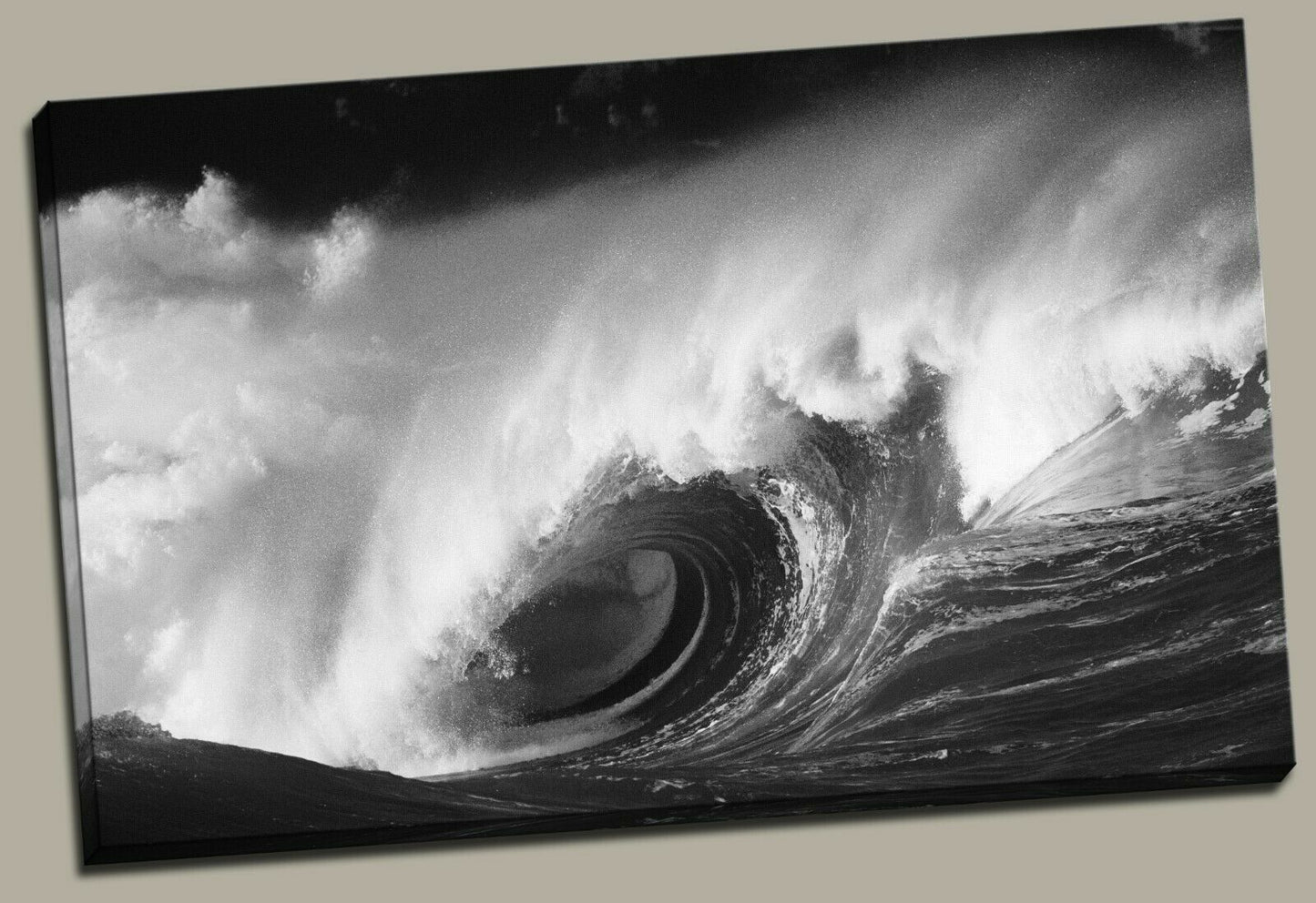 Black & White Sea Wave Framed Canvas Print Wall Art Ocean waves prints photo