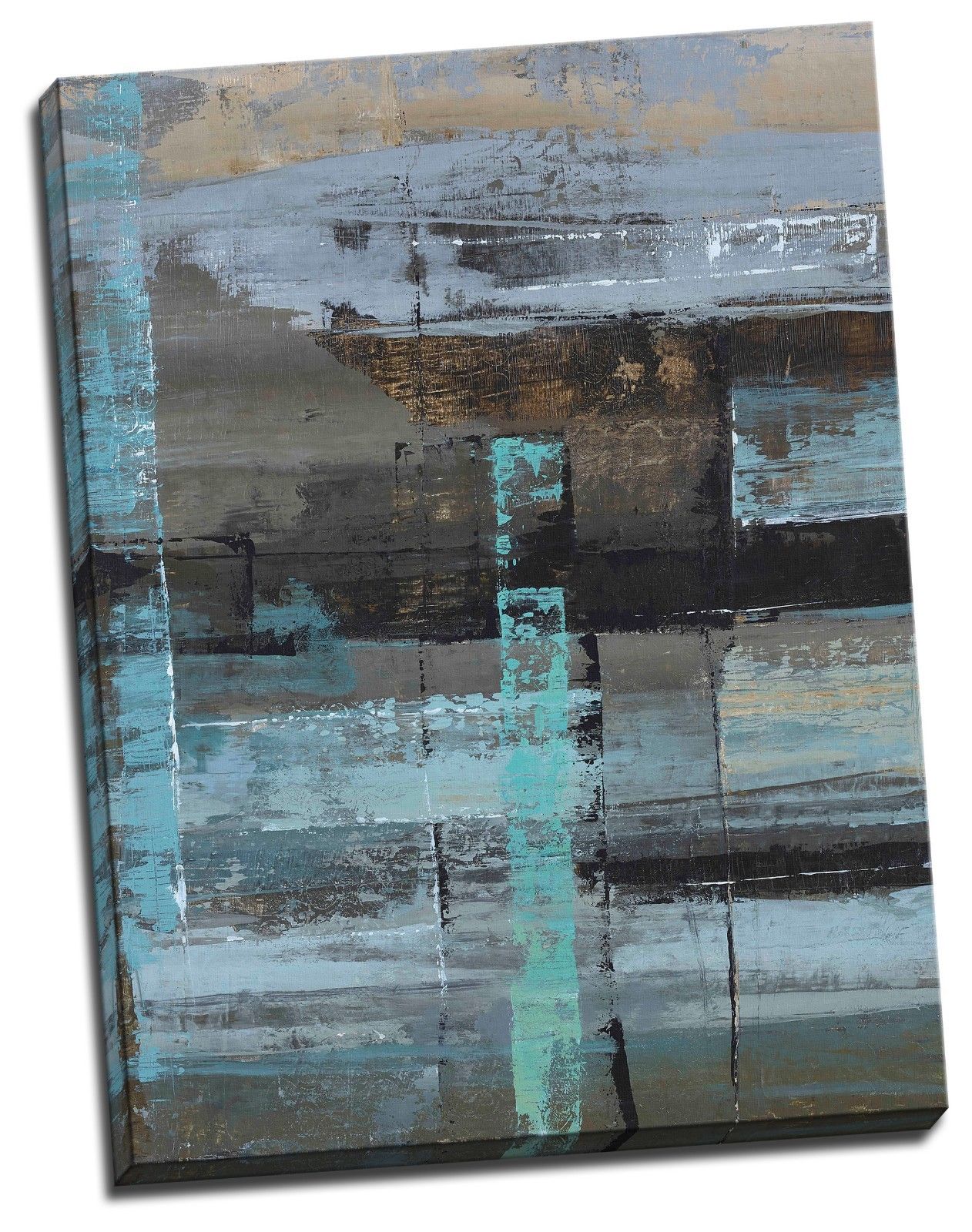 Abstract Black Framed Canvas Wall Art Print Ready to Hang Timber Wall Prints