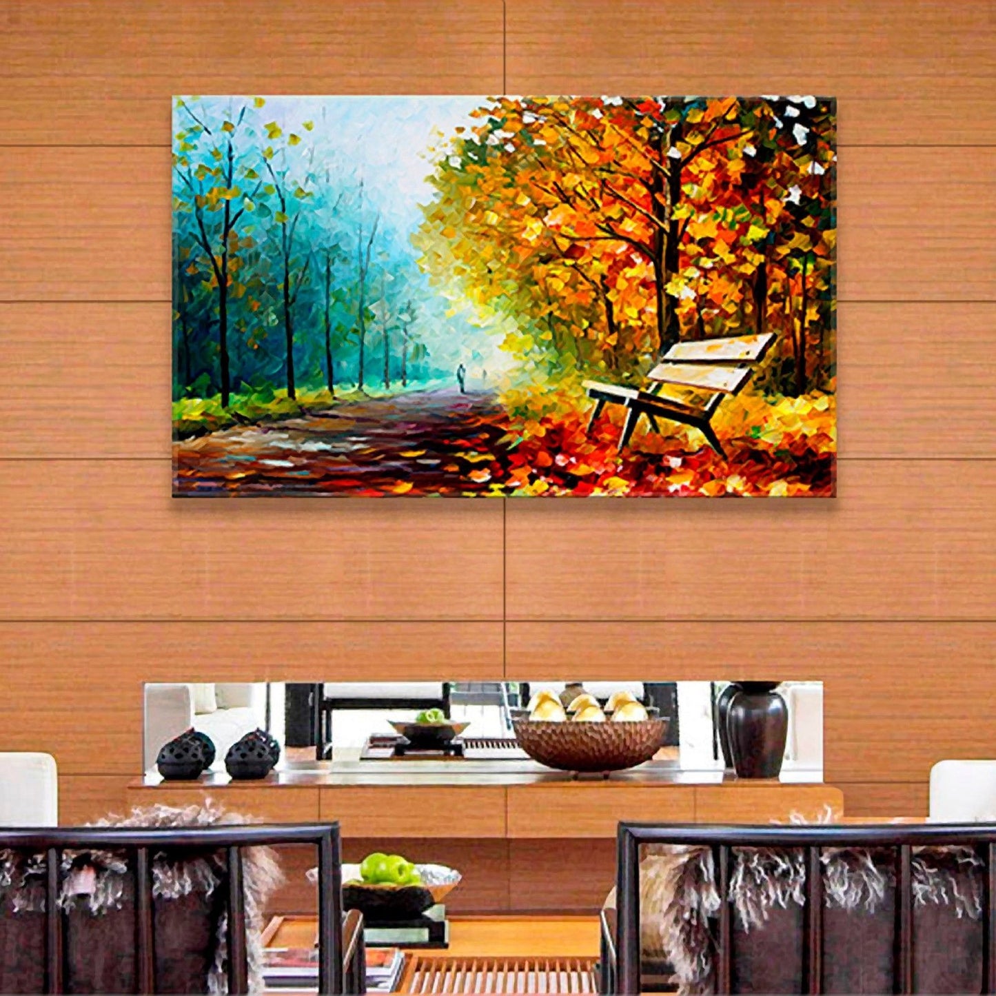 Maple Trees Stretched Canvas Abstract Art Painting Wall Home Decorative Framed