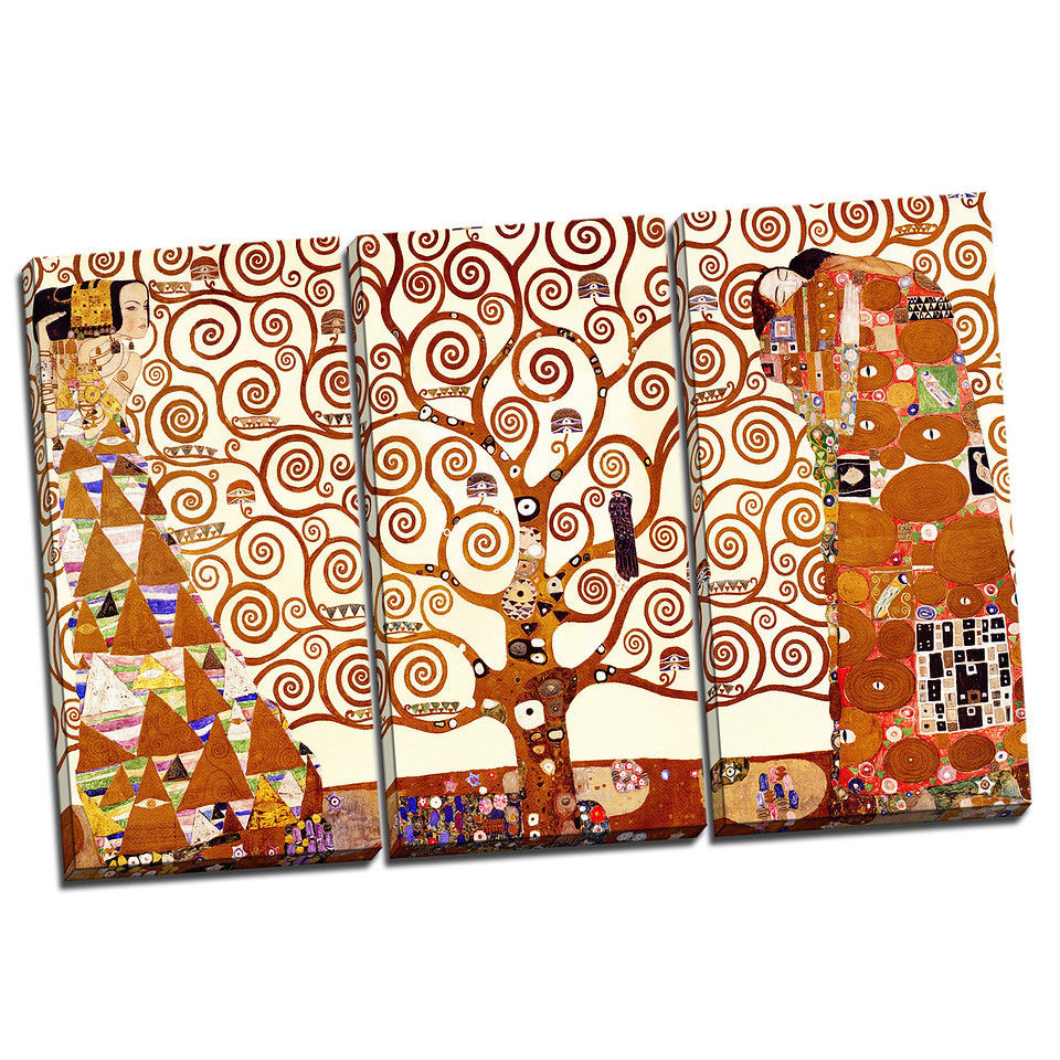 Stretched Framed Tree of Life canvas prints Split print Gustav Klimt home art