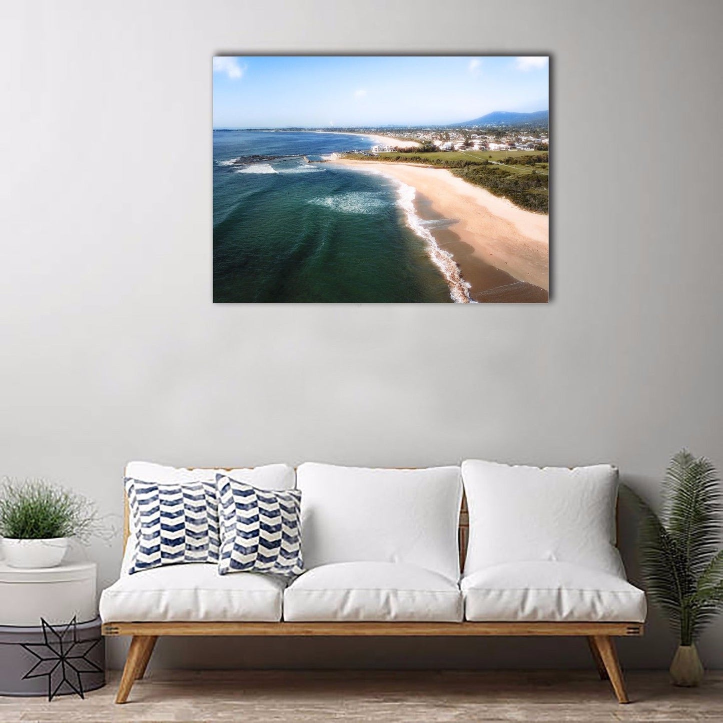 Bulli Beach Thirroul Wollongong Illawarra sea Aerial view Framed canvas
