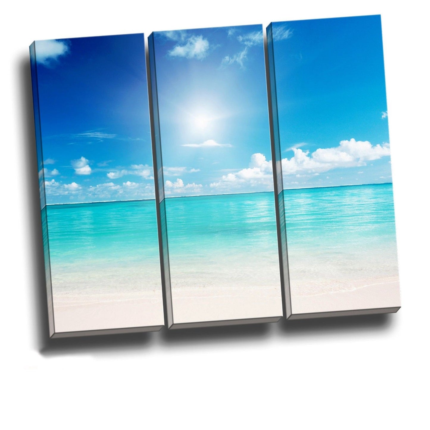 Canvas prints Wave seascape sea art split print white sand beach ocean sun view