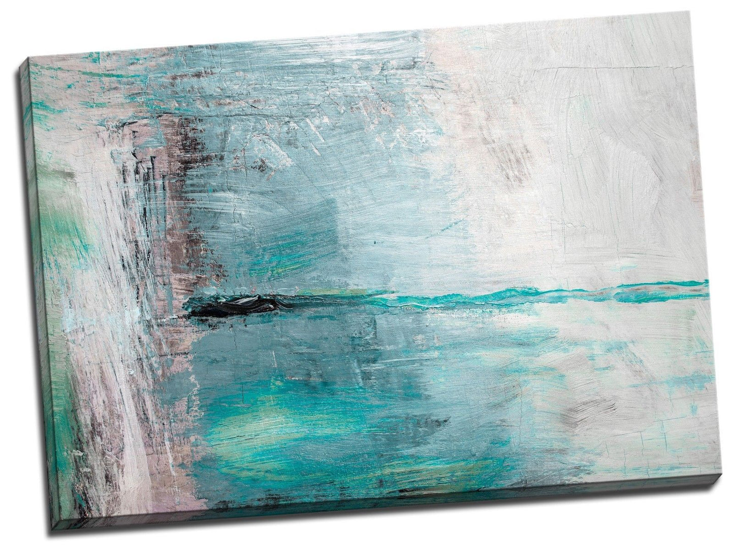 Abstract Blue Framed Canvas Wall Art Print Ready to Hang Watercolor Wall Prints