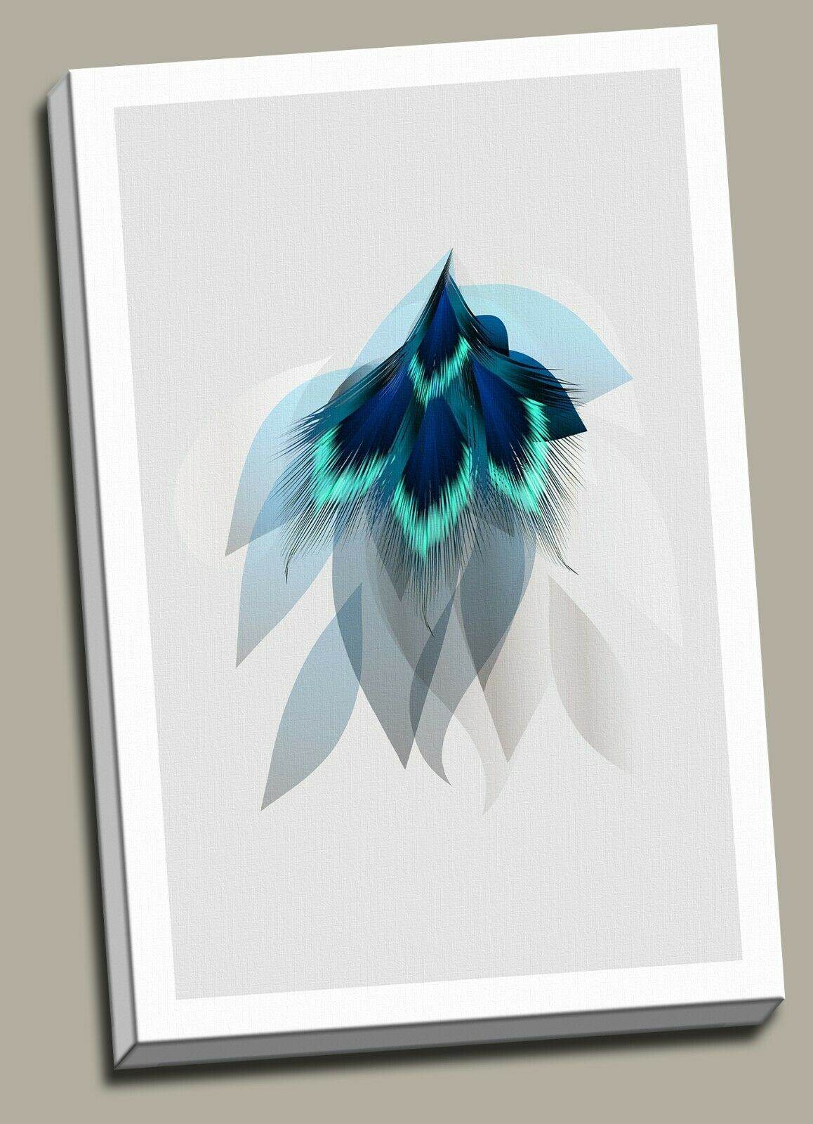 Bird Peacock Feather Colorful Framed Canvas Prints Modern Wall Art Home Decor