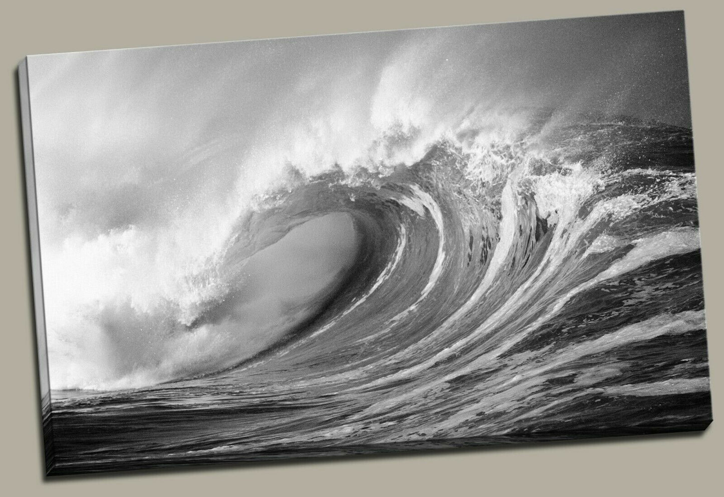 Black & White Sea Wave Framed Canvas Print Wall Art Blue waves prints photo