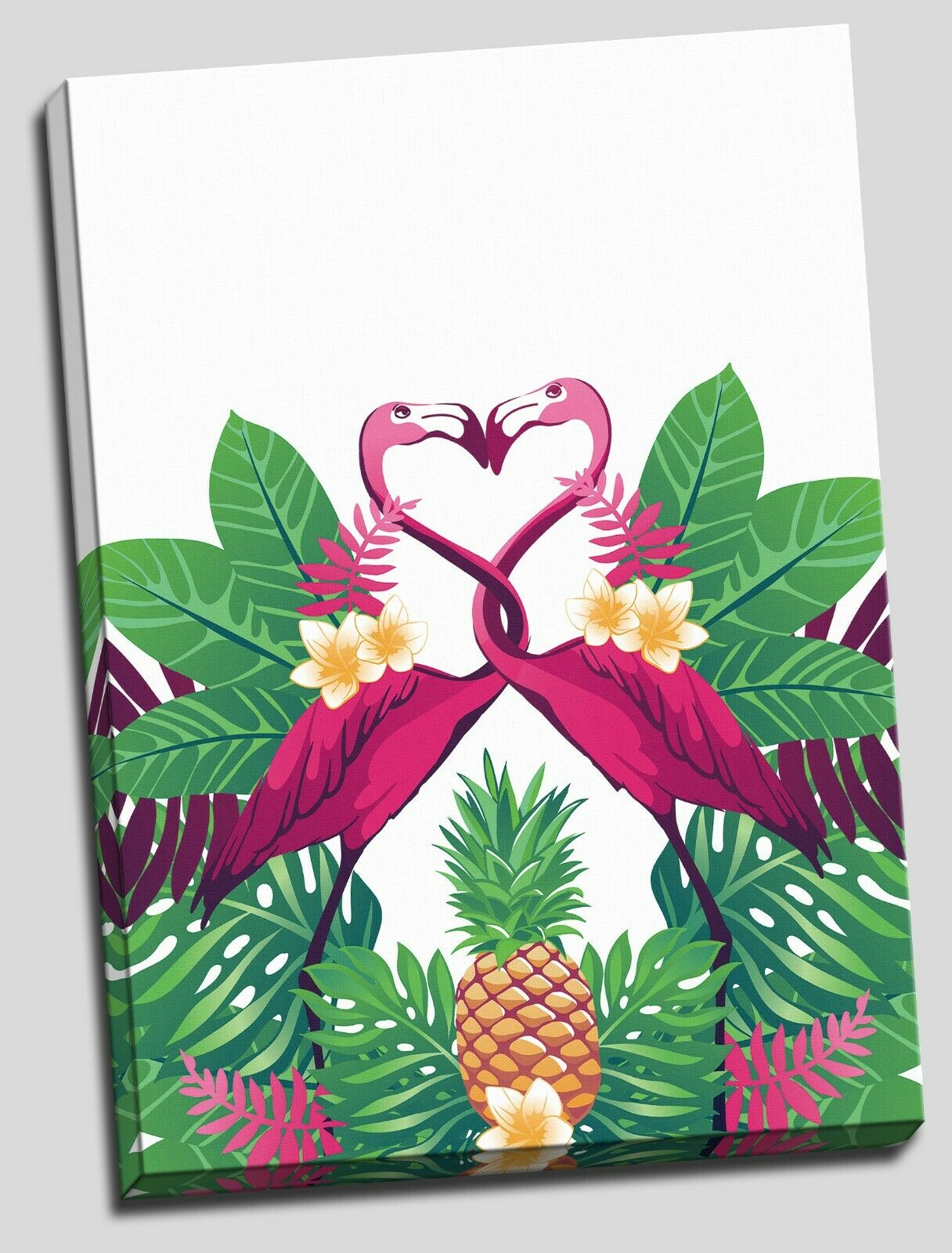 Tropical plant Flamingos Framed Canvas Prints Modern Wall Art Home Watercolour