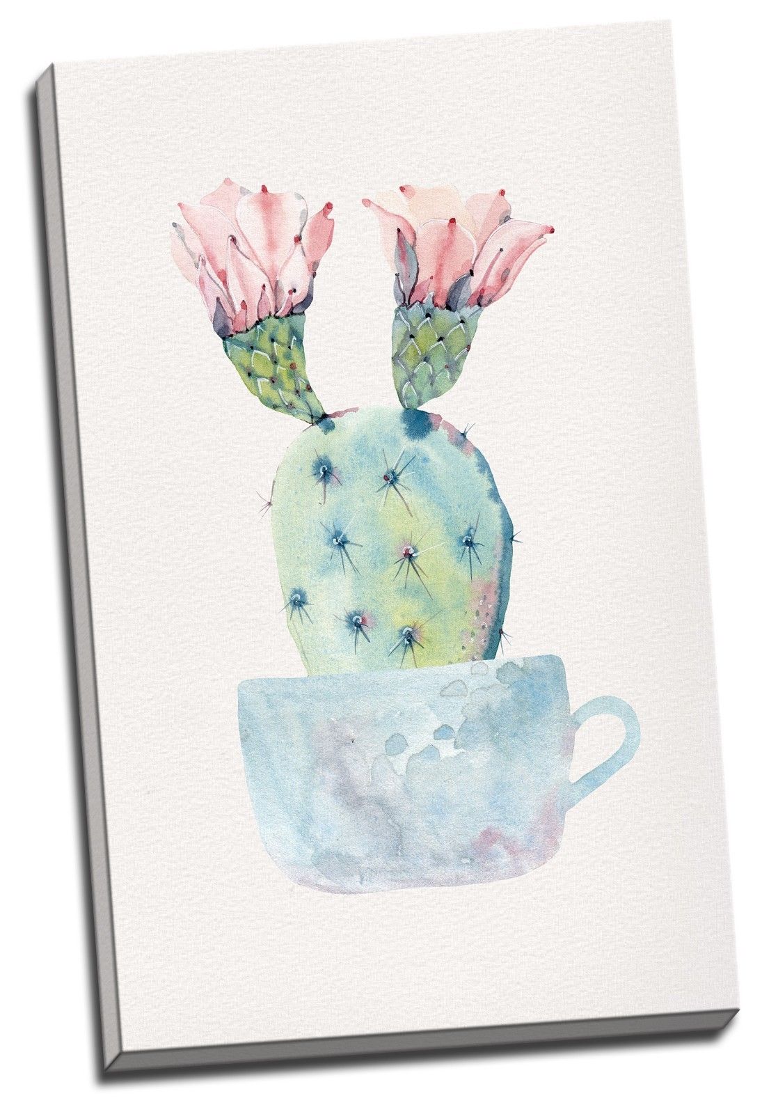 Cactus Flower Watercolour Framed Canvas Prints Modern Wall Art Home Decor Print