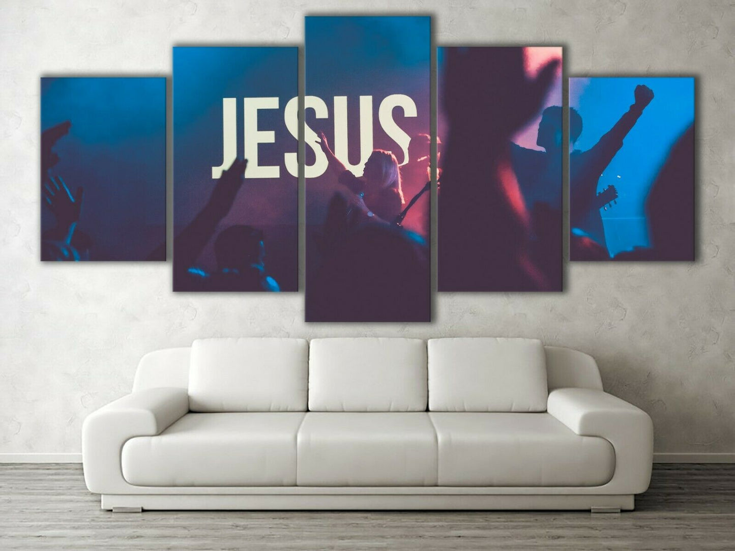 Framed split canvas prints Jesus print Modern DJ Art Living room Diamond Shape