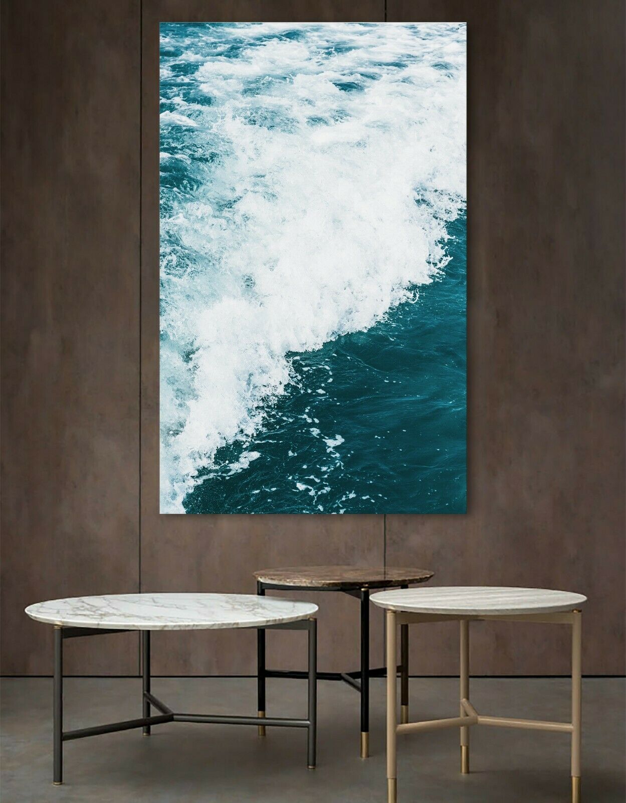 Blue Swell Sea Wave Framed Canvas Print Wall Art Modern prints photo