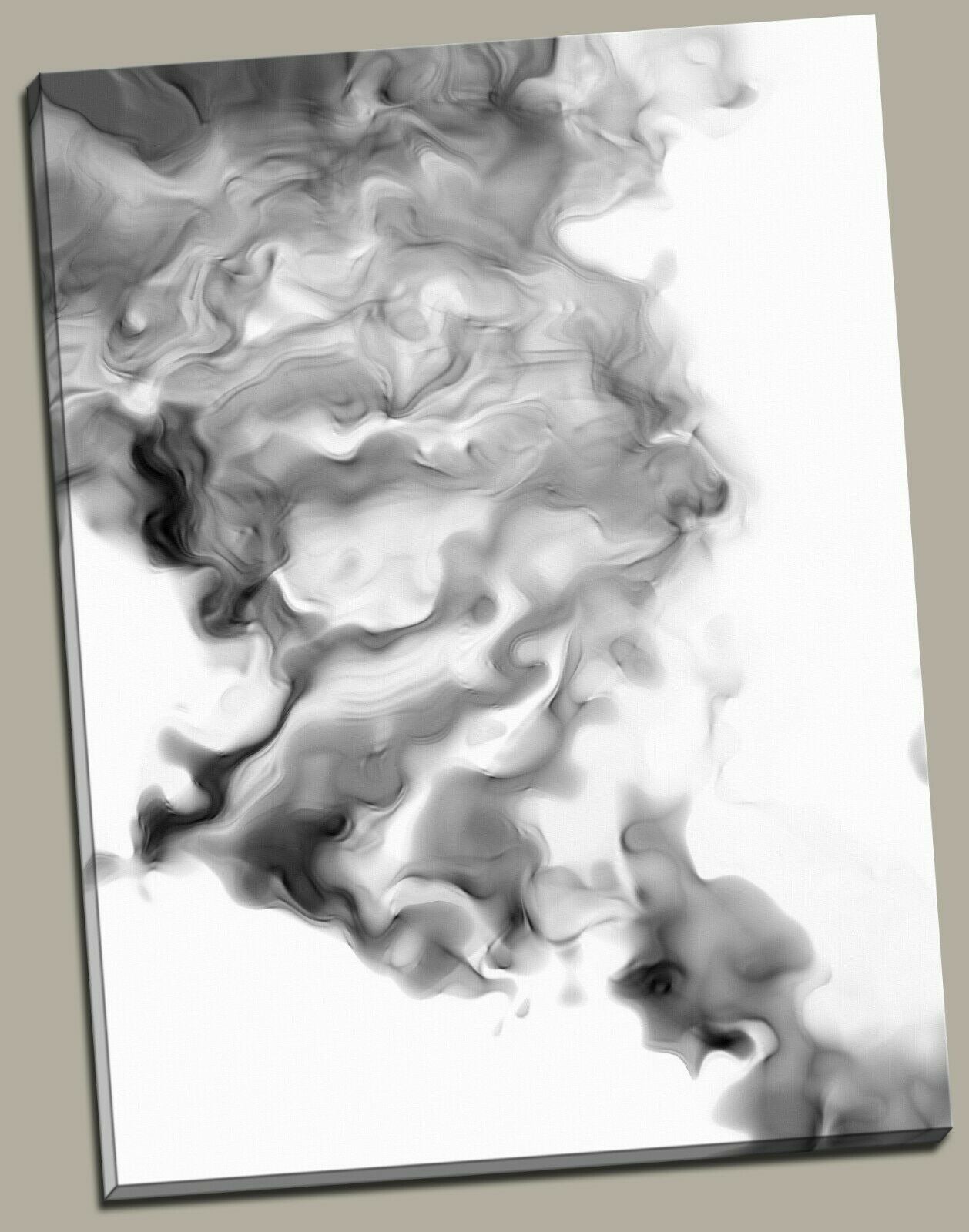 Black & White Smoke Framed Canvas Prints Modern Wall Art Home Decor Print