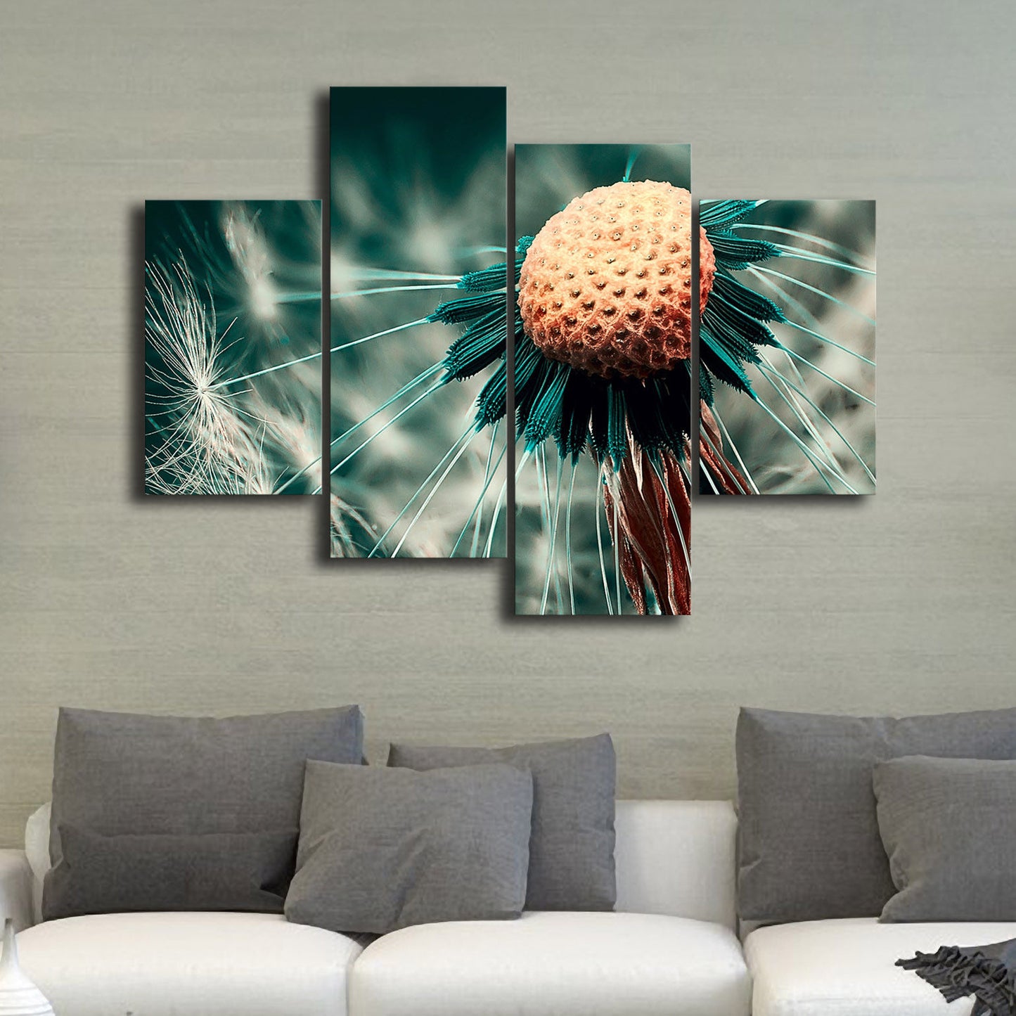 Vivid Dandelion Framed Split Canvas Prints Wall Art Home Decor Painting